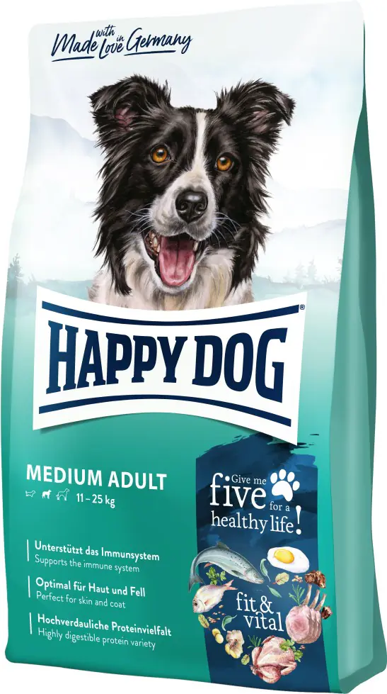 Happy Dog Fit & Vital Hundetrockenfutter Adult Medium 1 kg Geflügel & Fisch 