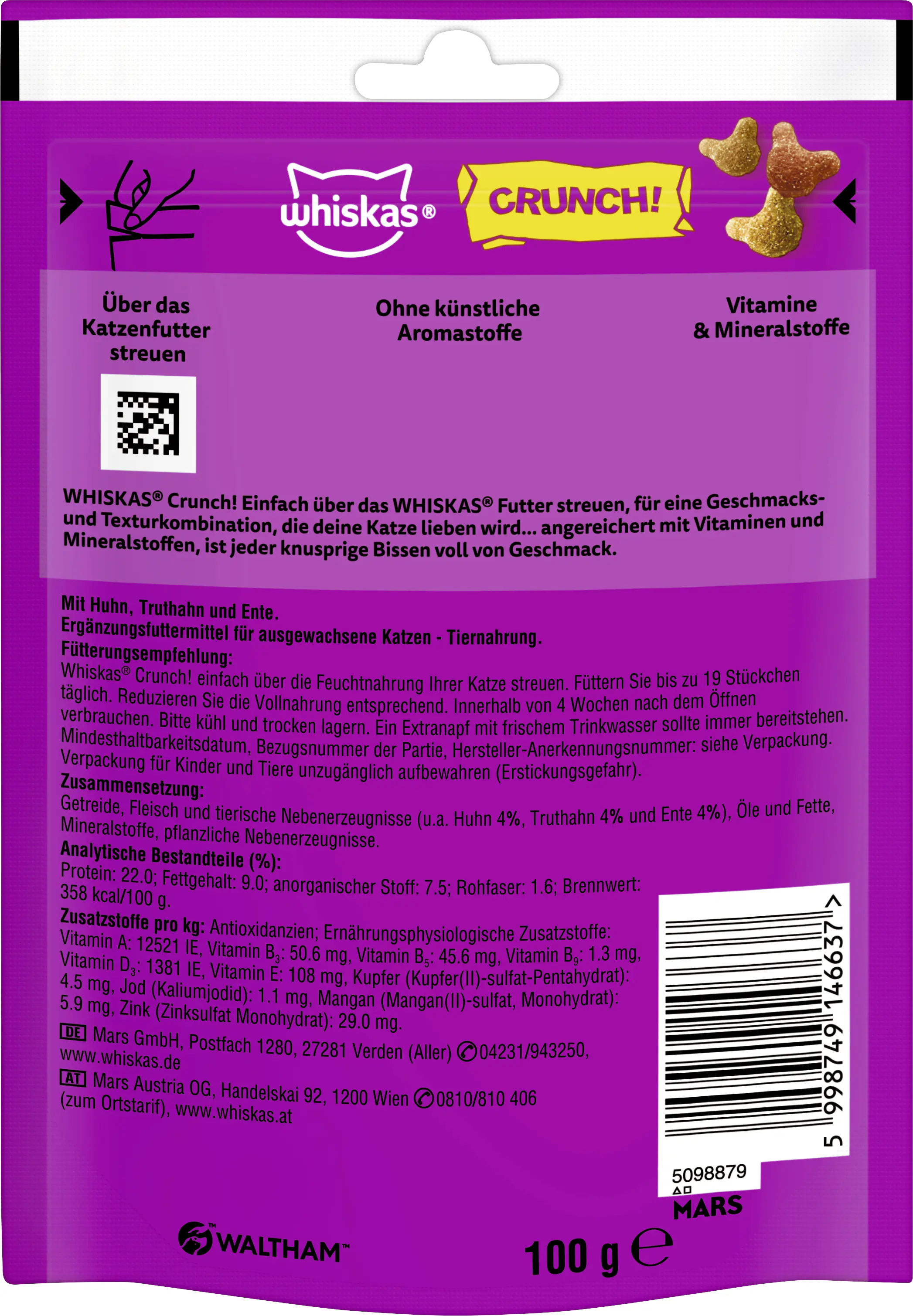 Whiskas Katzensnack 100 g Huhn & Truthahn