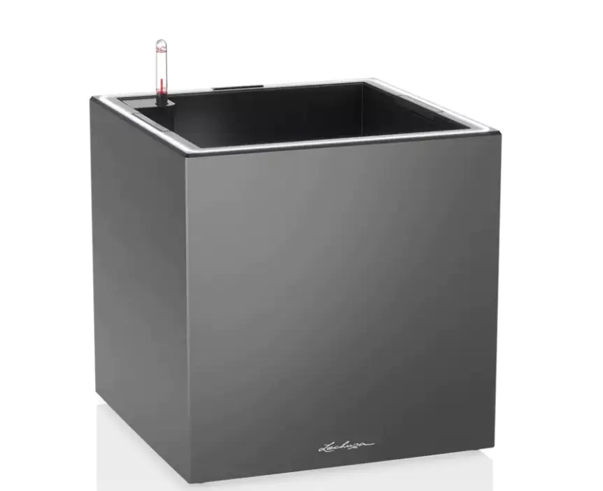 Lechuza Pflanzgefäß Canto Premium 40 LED low anthrazit metallic