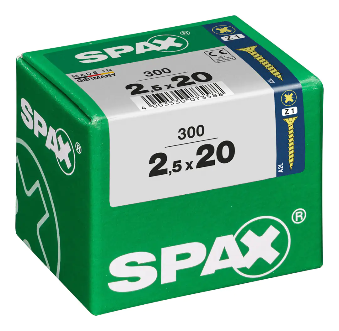 Spax Universalschrauben 2.5 x 20 mm PZ 1 - 300 Stk.