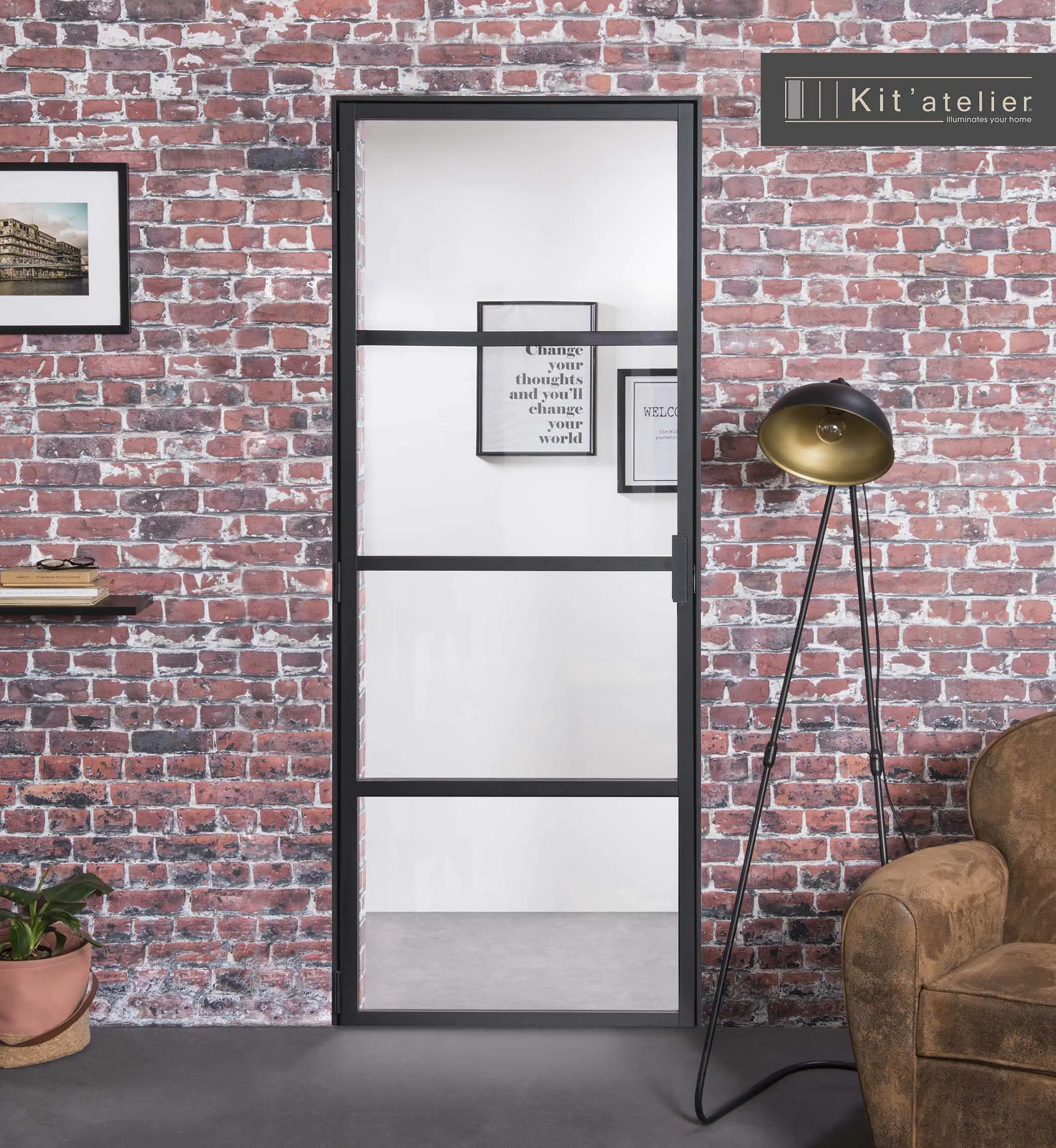 Glastür Loft 88 x 200,5 cm DIN links (Türmaß 83x197,2 cm)