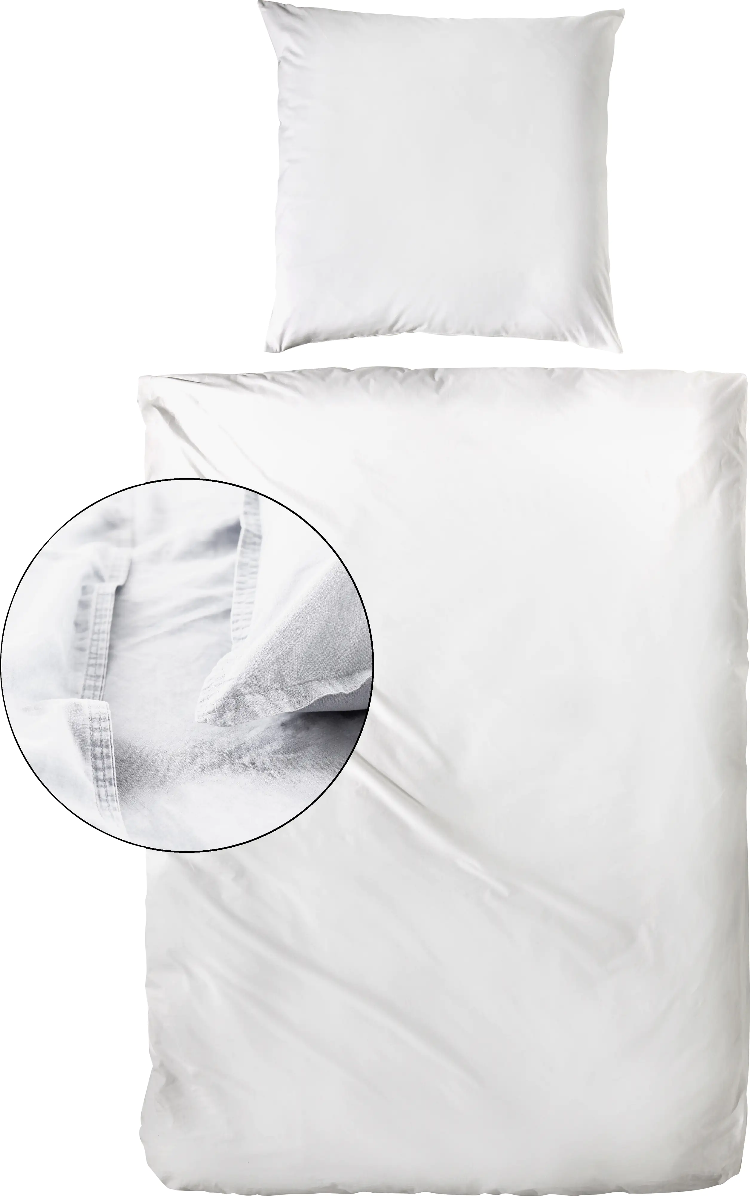 Renforcé Bettwäsche Stone-Washed weiß, 135 x 200 cm