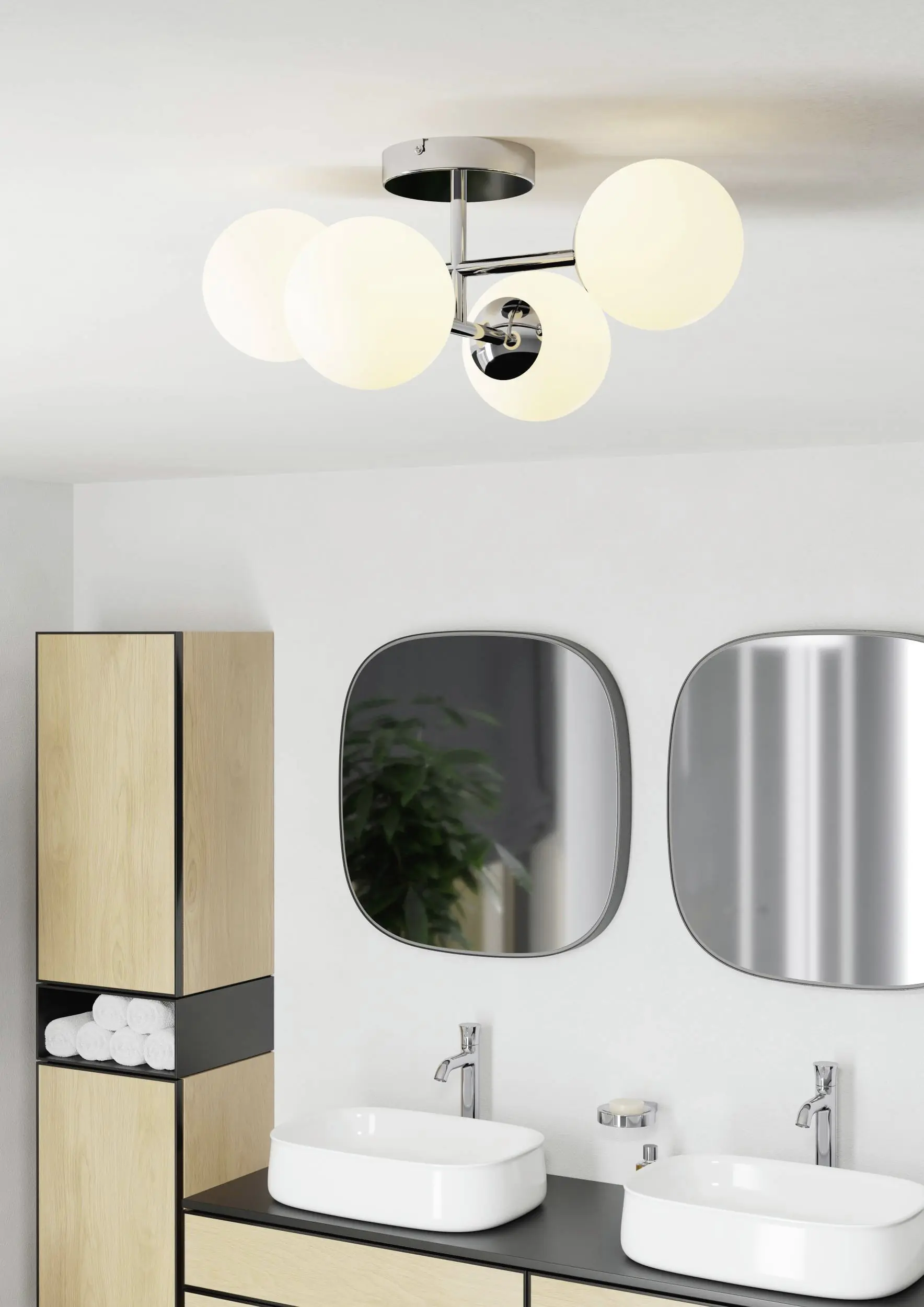 Eglo Deckenleuchte Castrovido chrom 48 x 39 cm warmweiß