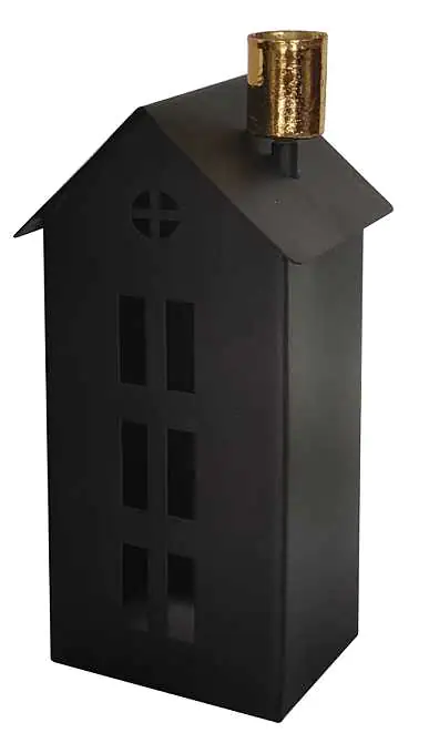 TrendLine Windlicht Metall Haus 22 x 10 cm schwarz gold TrendLine Windlicht Metall Haus 22 x 10 cm schwarz gold
