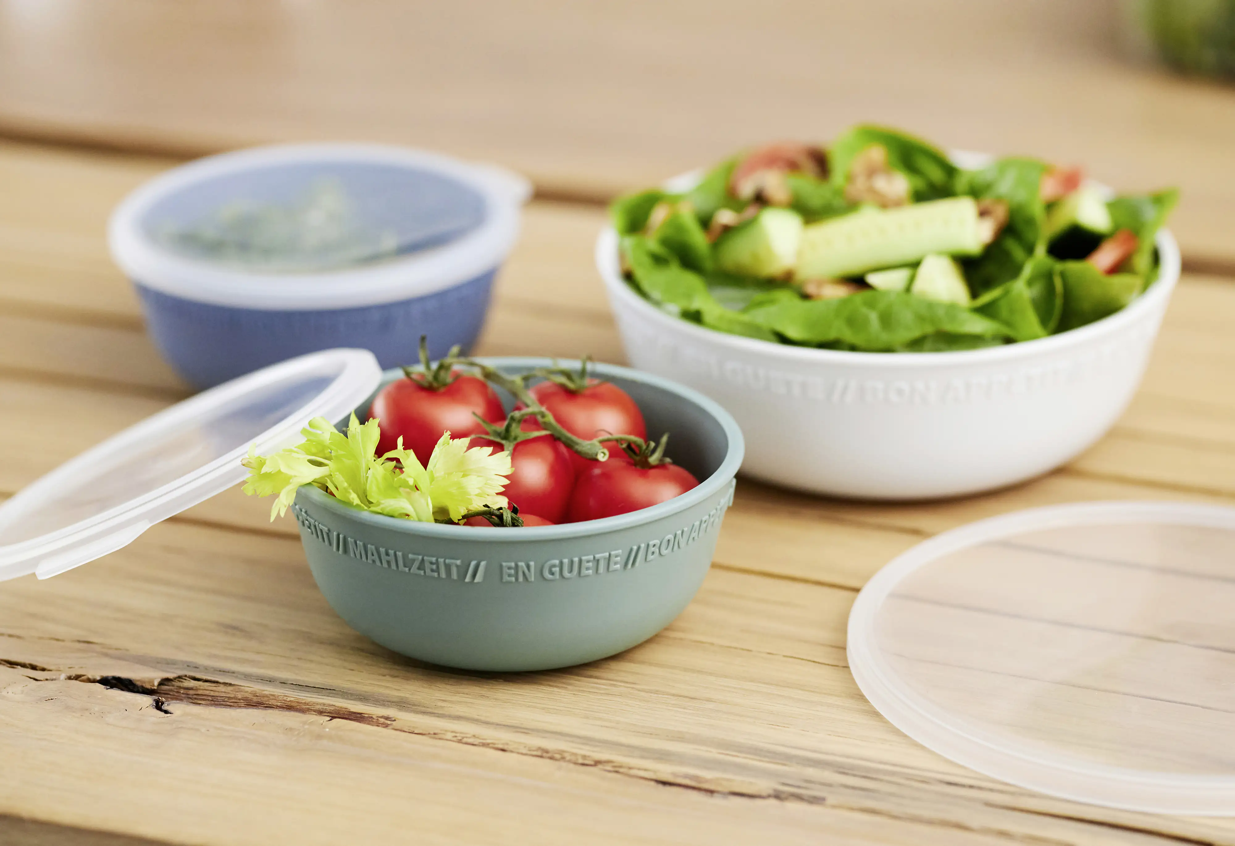 Rotho Schüssel mit Deckel 0,35 L Tresa mistletoe weiß