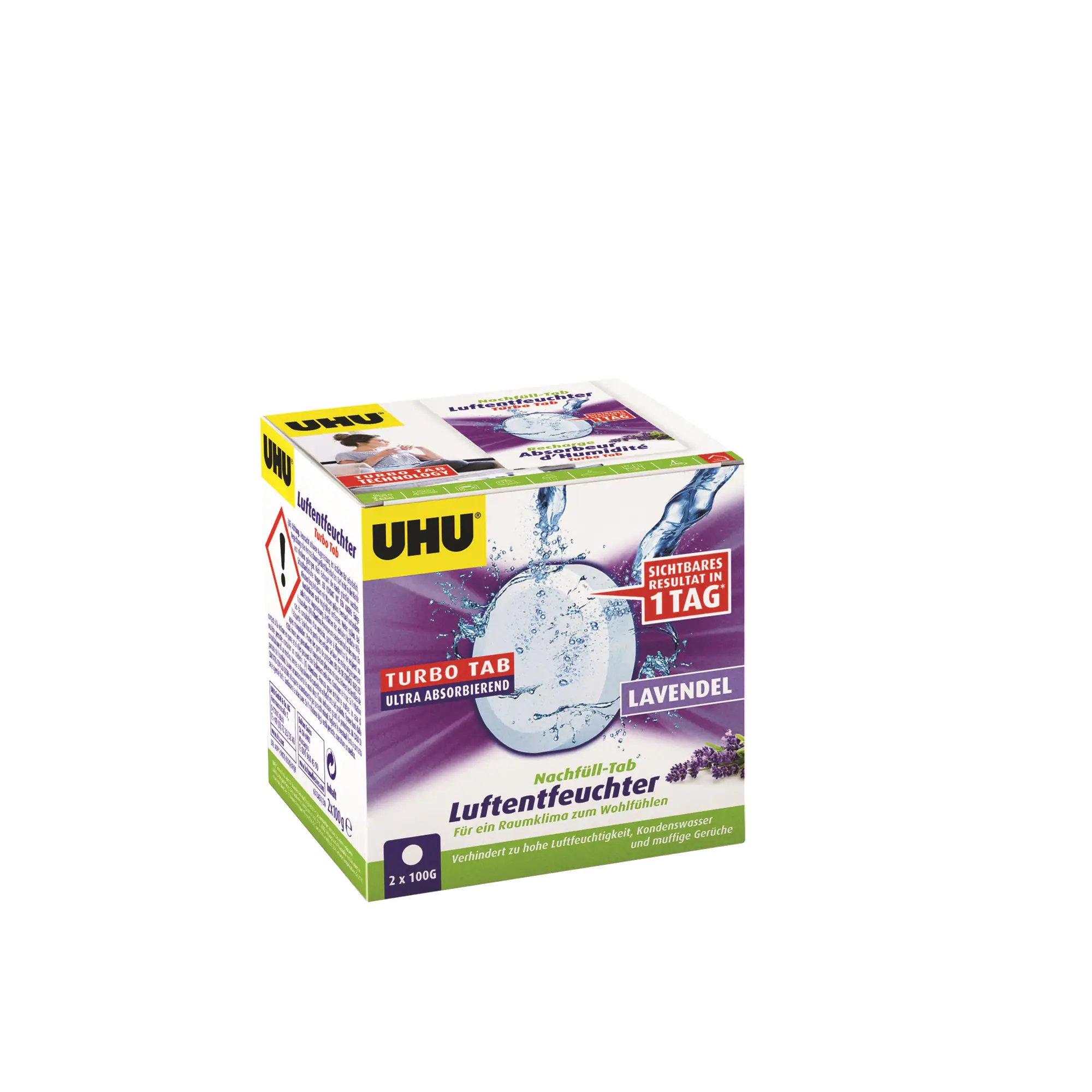 UHU Luftentfeuchter Nachfülltabs Lavendel, 2 x 100 g