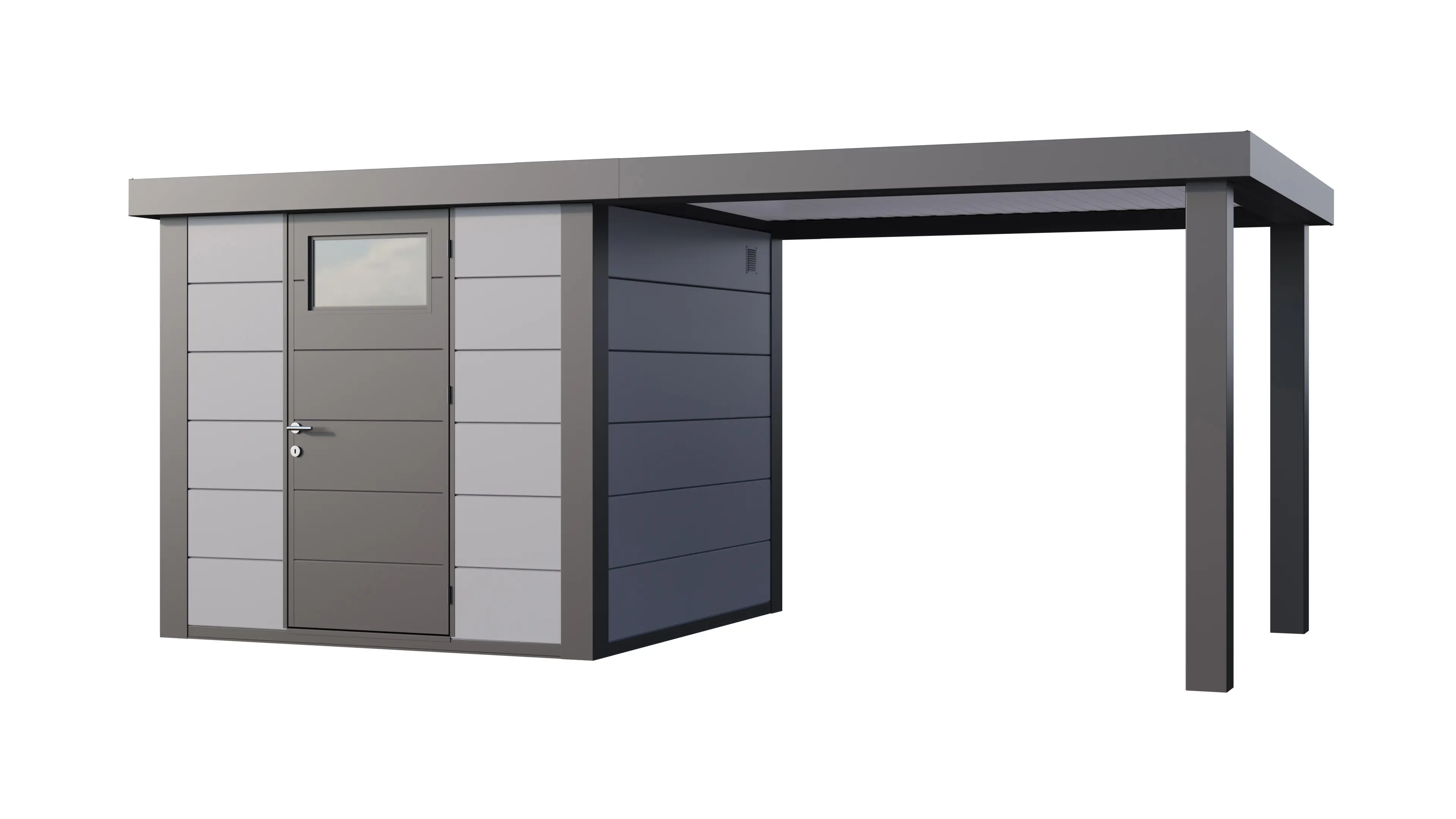 Telluria Gerätehaus Classico Open Lounge L 2424 rechts lichtgrau 522 x 238 cm