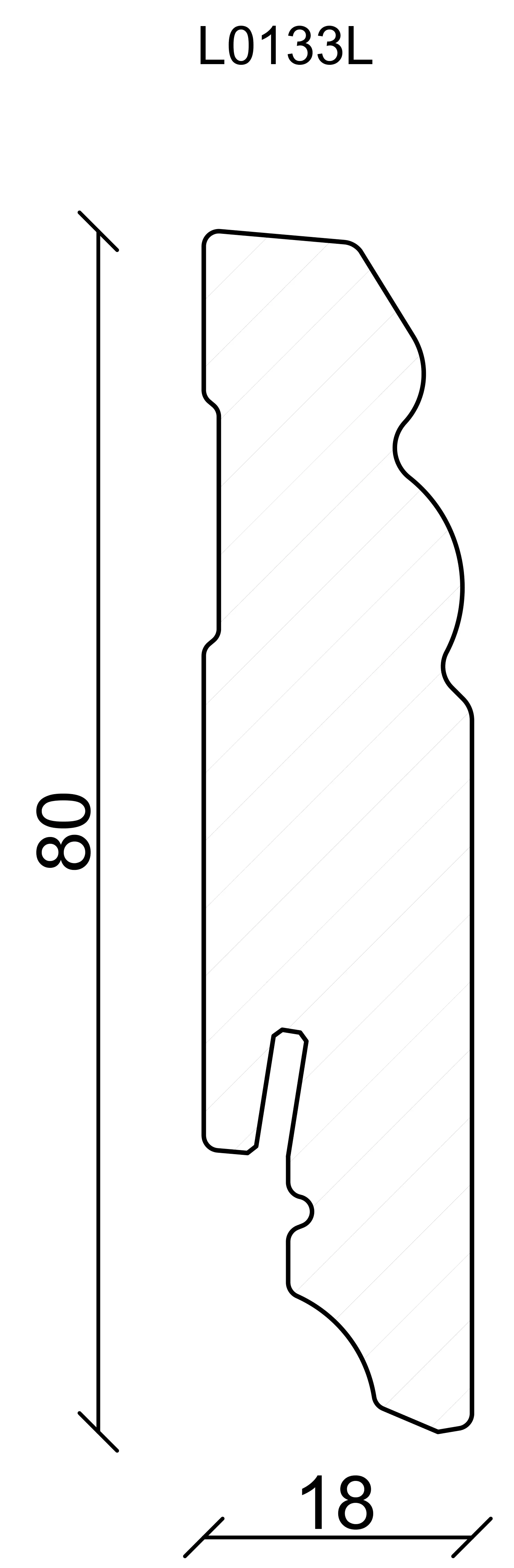 FN Neuhofer Fußleiste profiliert 240 cm 80 x 18 mm Fichte/Kiefer