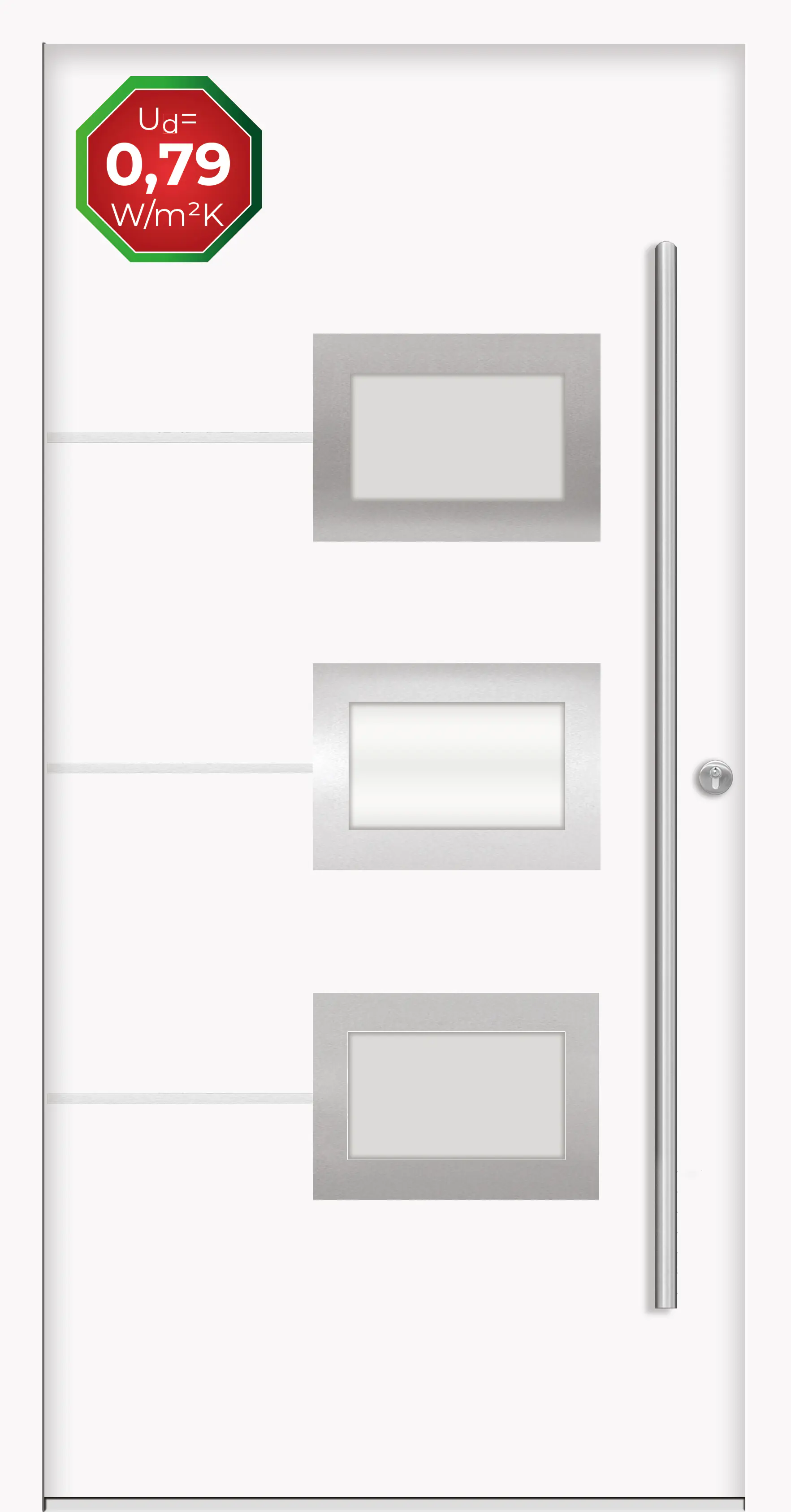 Splendoor Haustür Passivedoor Premium B03 Weiß DIN Rechts 100 x 210 cm