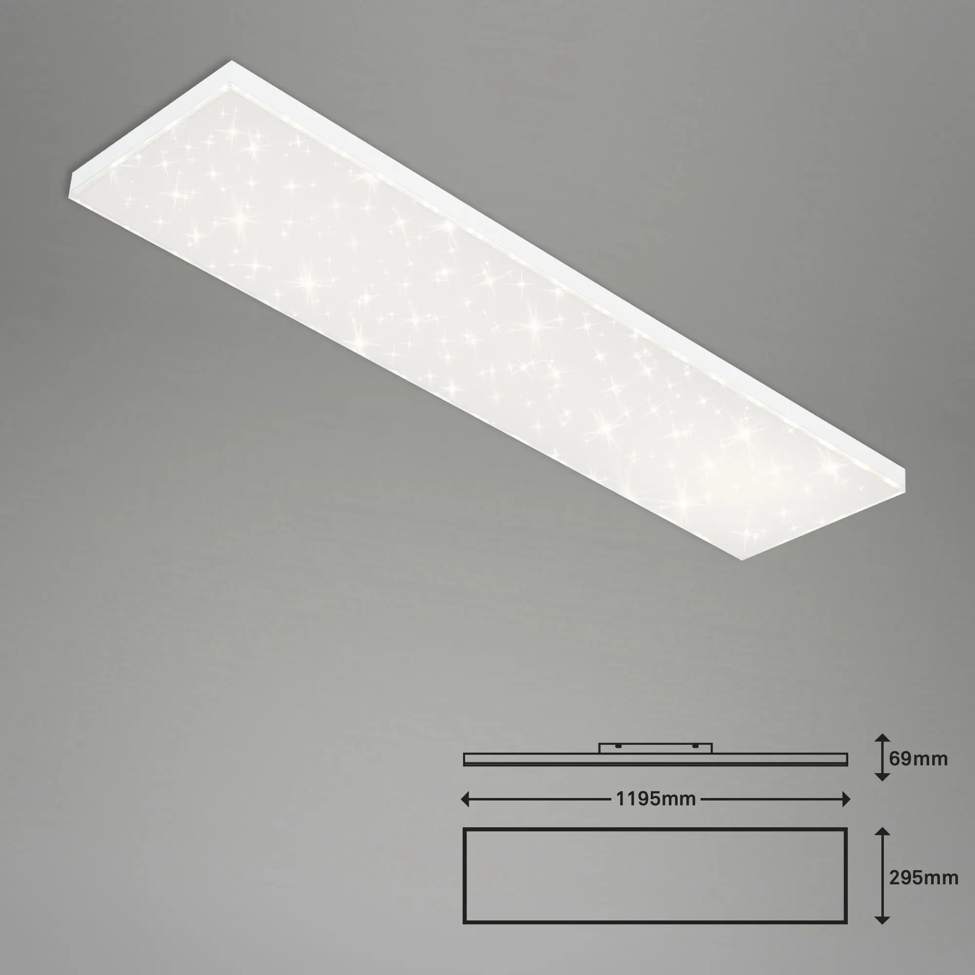 Briloner LED-Panelleuchte Frameless Sternenhimmel 119,5 x 29,5 cm weiß CCT dimmbar