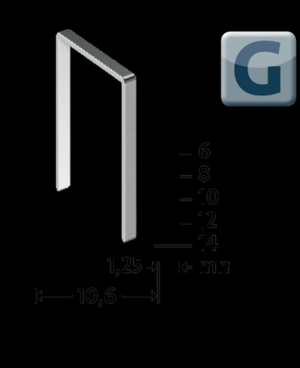 4009729002346_11 Novus Tackerklammer Typ G 11 14 mm 600 Stück Hammertacker Flachdrahtklammer