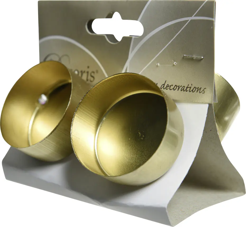 Kaemingk Metall-Teelicht mit Dorn hellgold 4,2 x 7,5 cm - 4 Stück