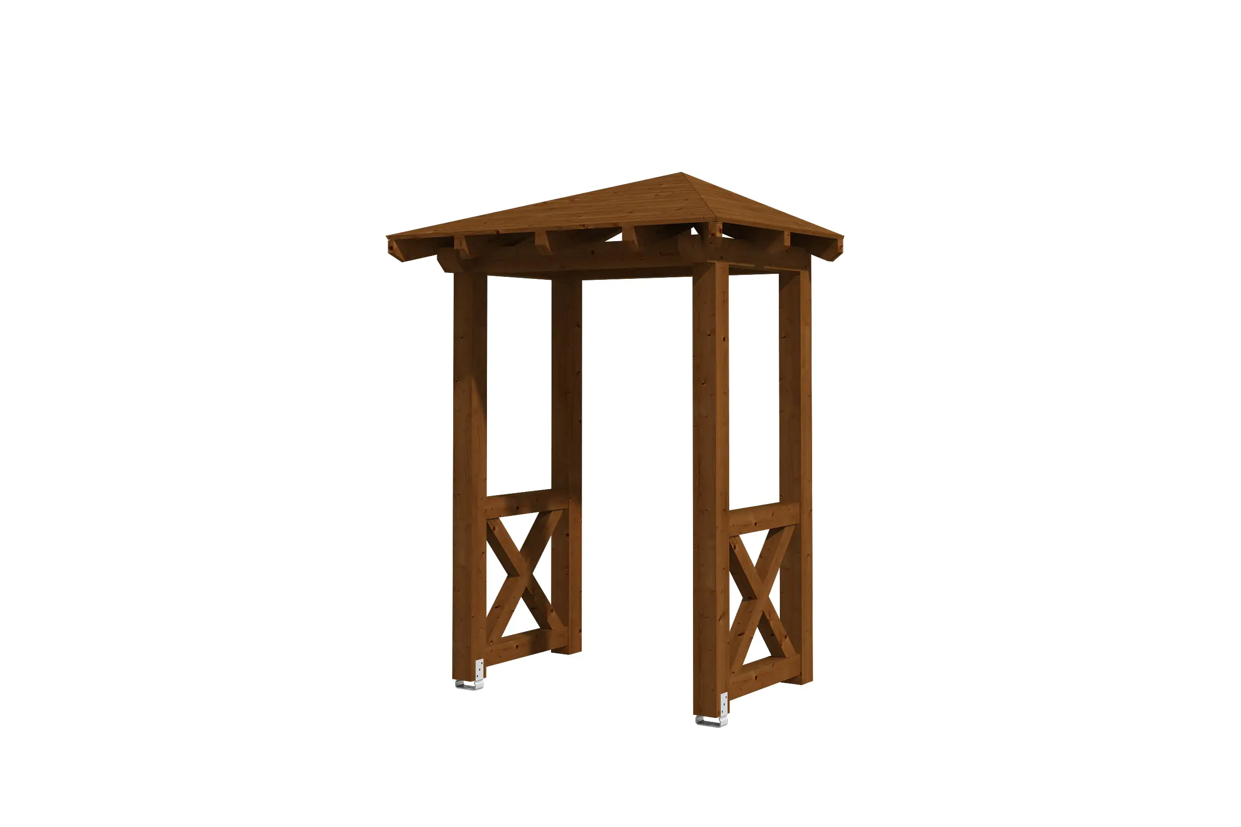 4018211017010 SKAN HOLZ Vordach Wesel Typ 4 188 x 126 cm, lasiert in Nussbaum