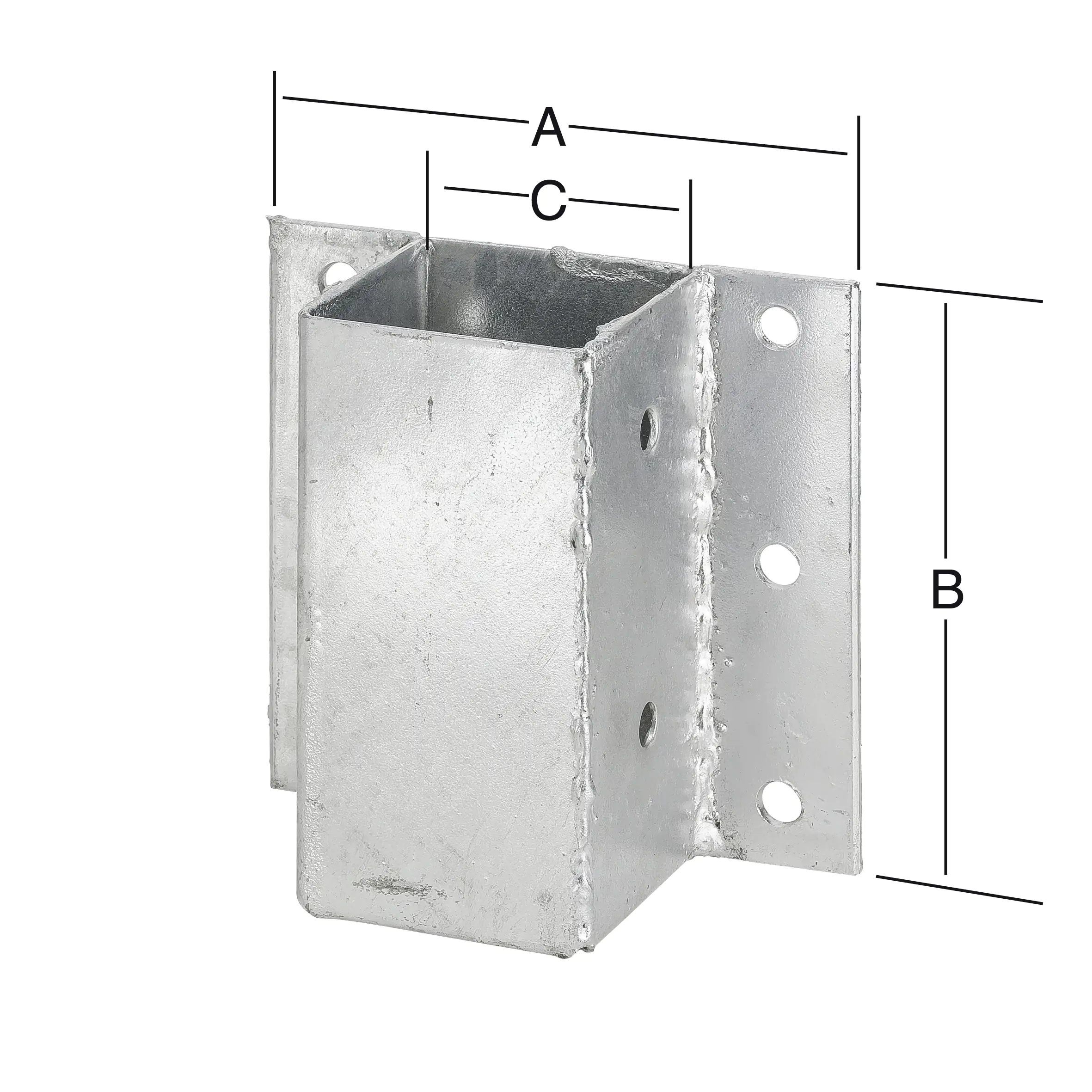 Vormann Anschraub Pfostenträger feuerverzinkt 155 x 148 x 71 mm