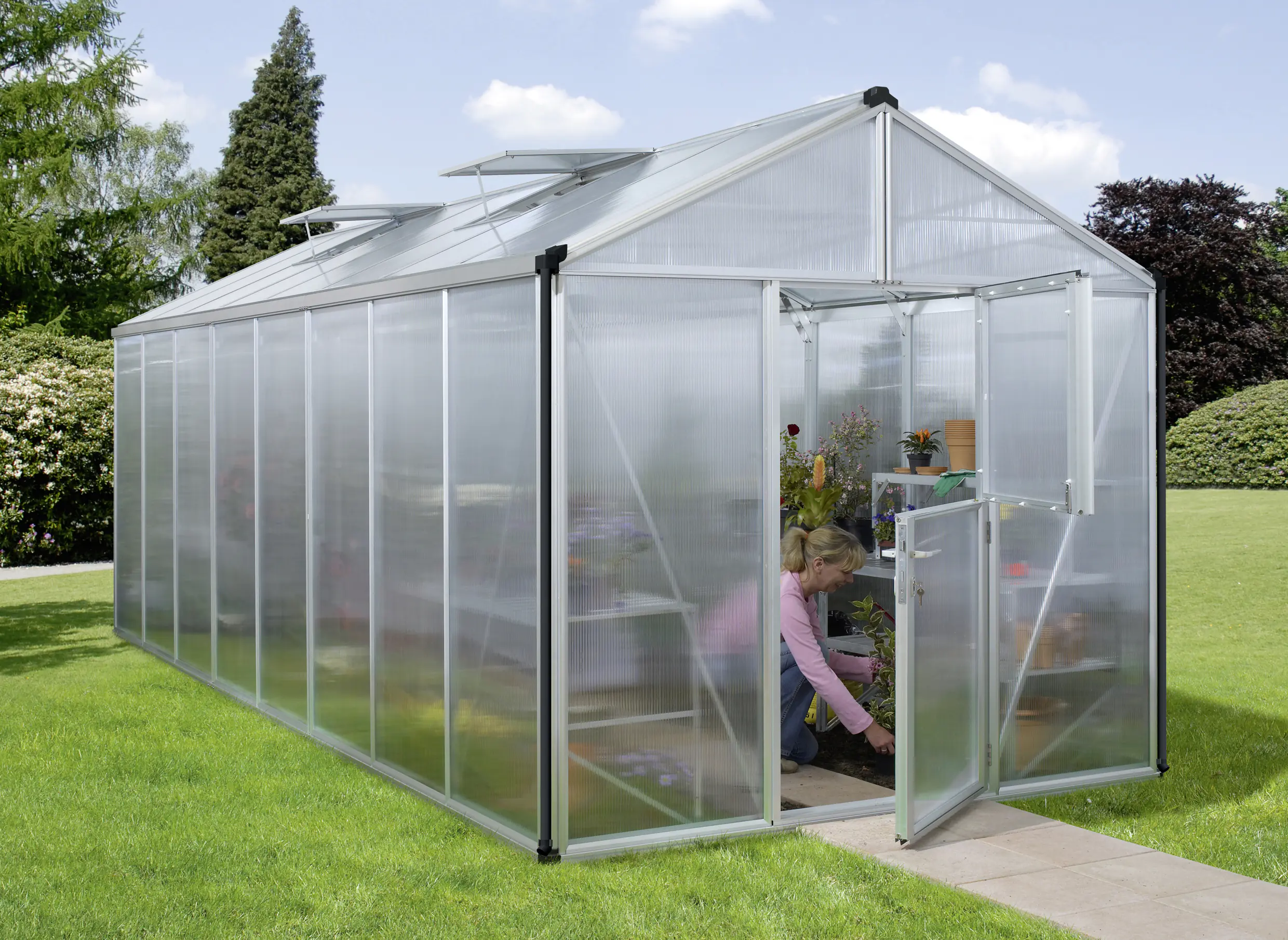 Vitavia Gewächshaus Zeus 15700 266 x 622 cm 16 mm Hohlkammerplatten