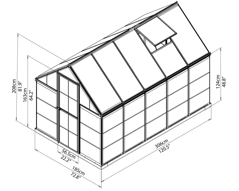 Canopia Gewächshaus Hybrid 6x10 anthrazit 185 x 306 x 208 cm Canopia Gewächshaus Hybrid 6x10 anthrazit 185 x 306 x 208 cm