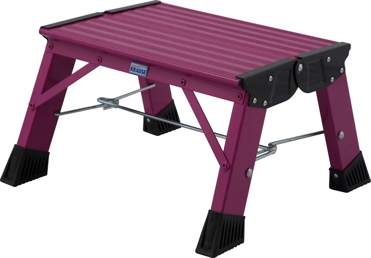 Krause Aluminium-Klapptritt MONTO Treppy Plusline pink 2,20 m