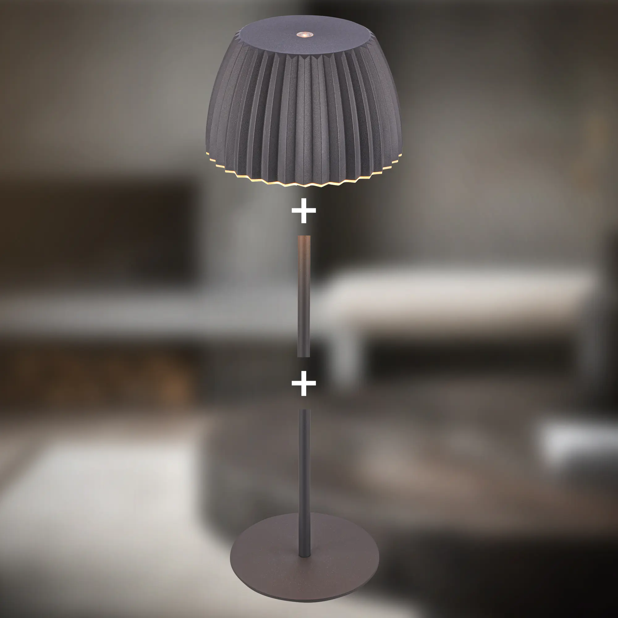 Briloner LED-Tischleuchte Riffle mit Akku anthrazit dimmbar