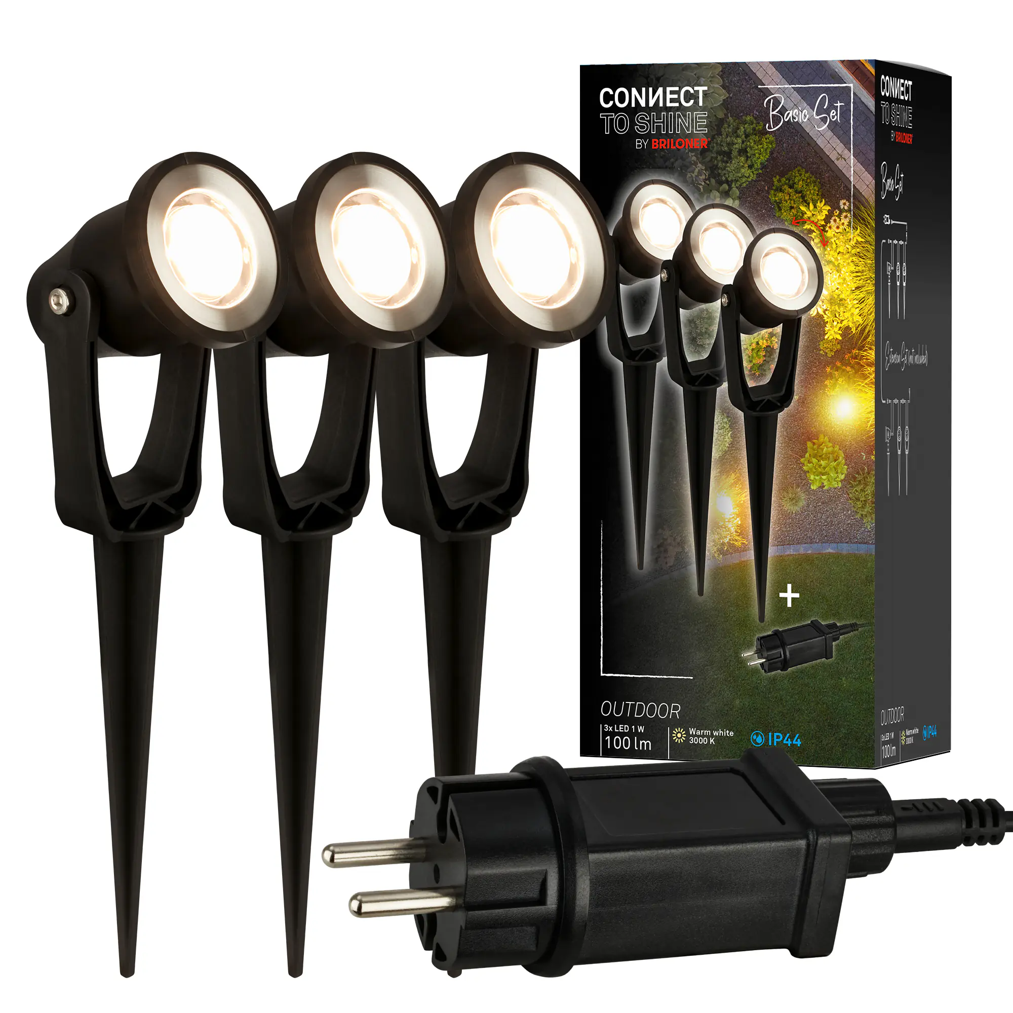 Briloner LED Wegeleuchte Lillis Connect to Shine 3er Starterset 3x1W warmweiß Briloner LED Wegeleuchte Lillis Connect to Shine 3er Starterset 3x1W warmweiß
