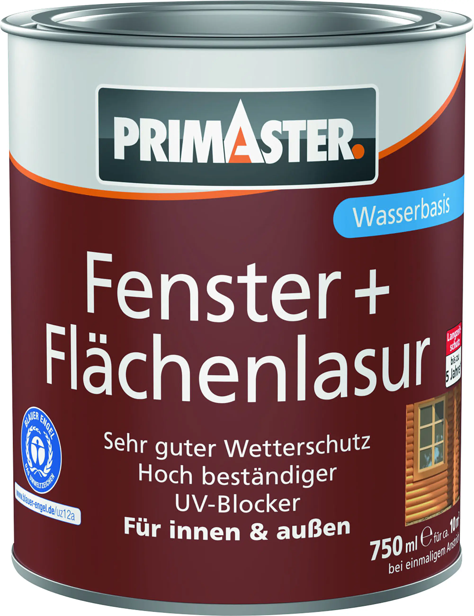 Primaster Fenster + Flächenlasur 750 ml nussbaum