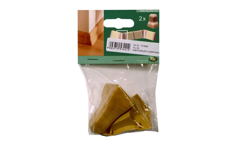 Außeneck für Kunststoffleiste KU.04 Buche Landhaus