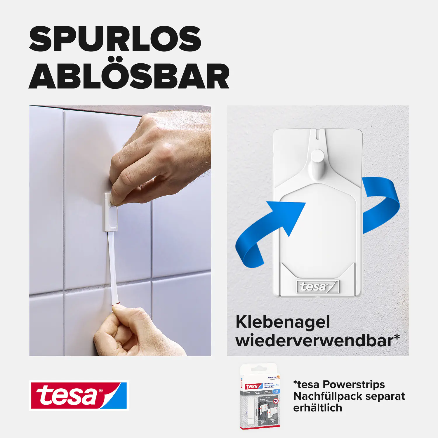 tesa Klebenagel Traglast 2 kg, 2 Stück