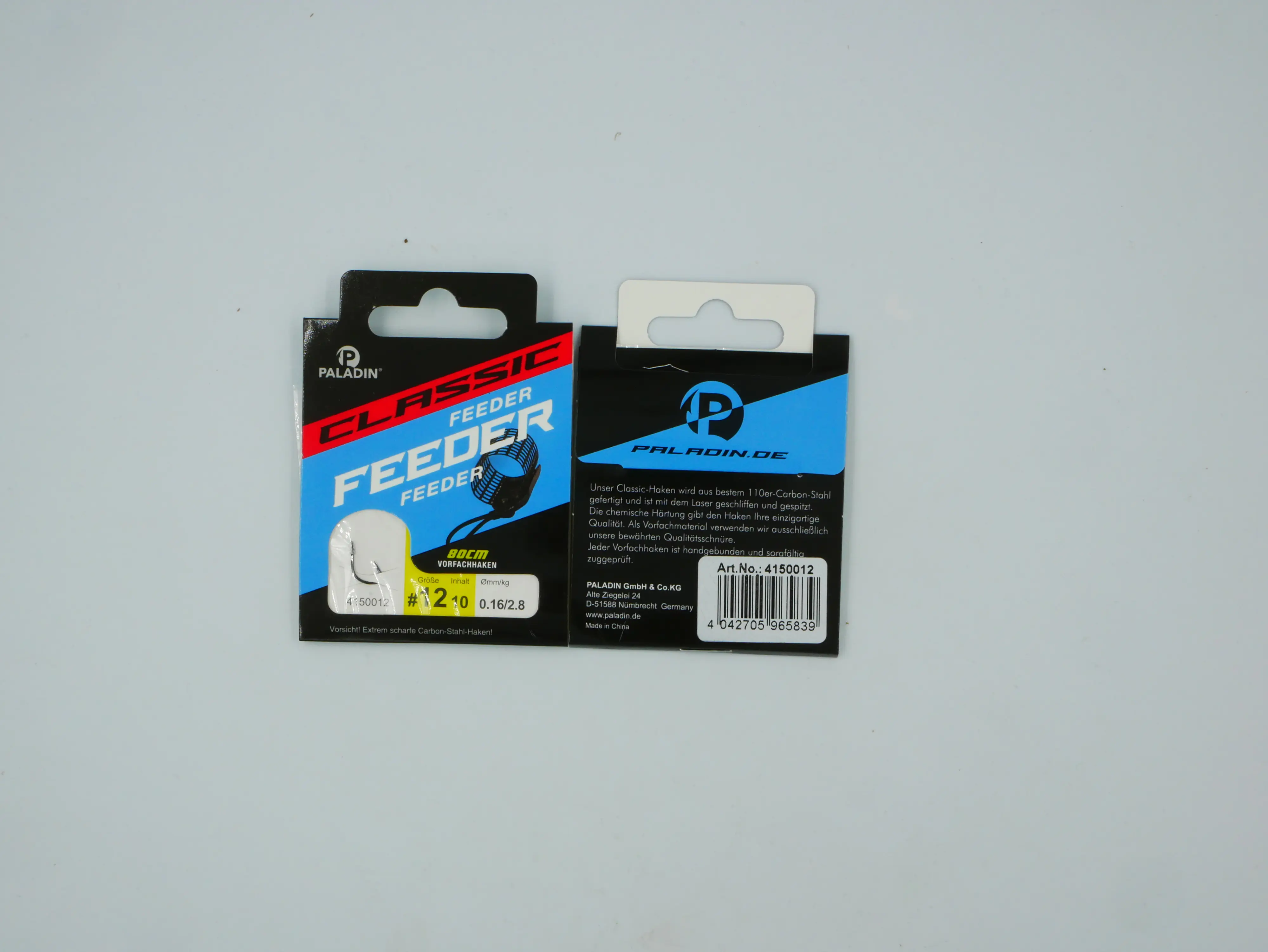 Paladin Angelhaken für Feeder gebunden Größe 12 80 cm 10 Stück gunsmoke