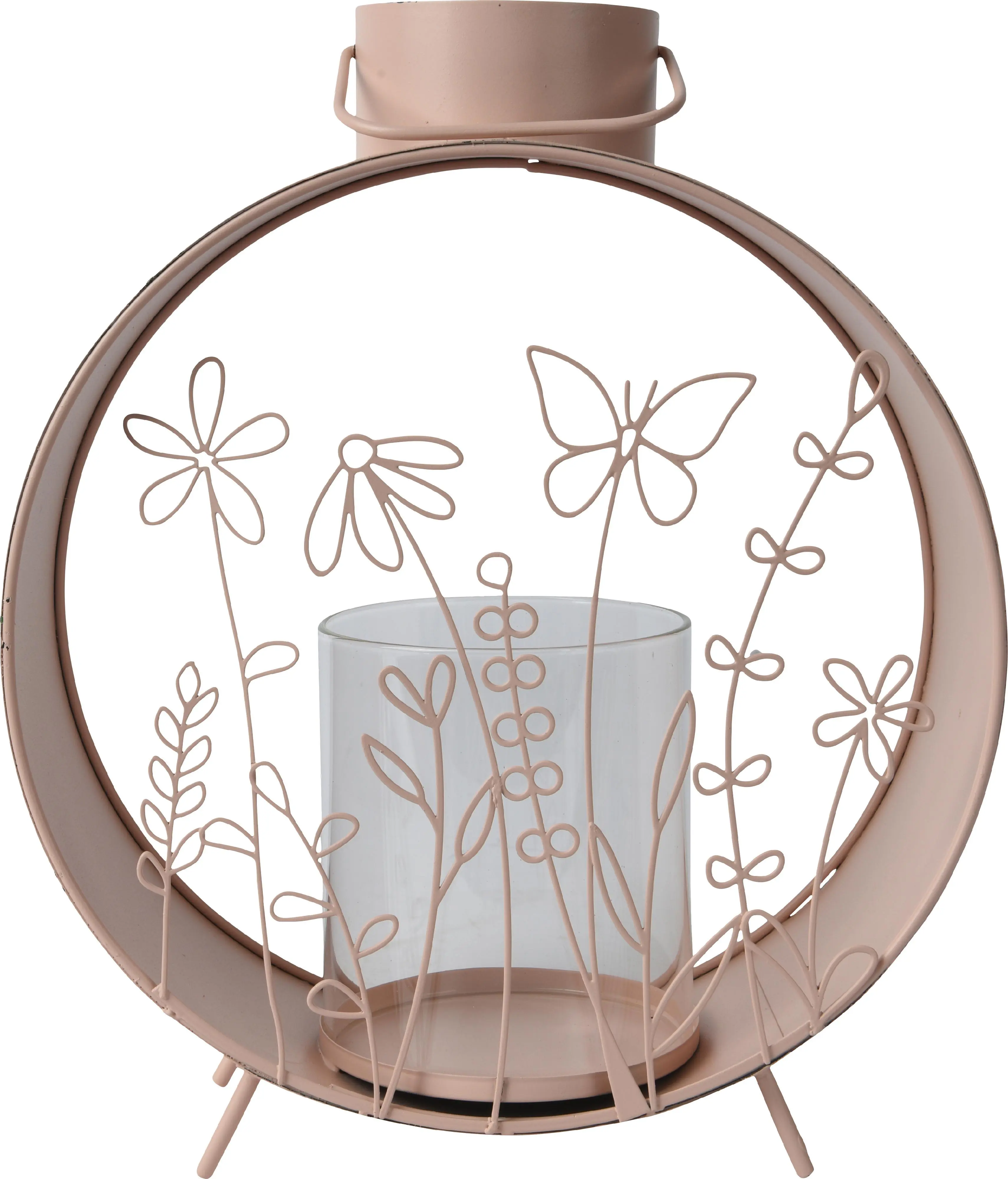 Kaemingk Deko-Laterne Frühling Eisen rose 29 cm