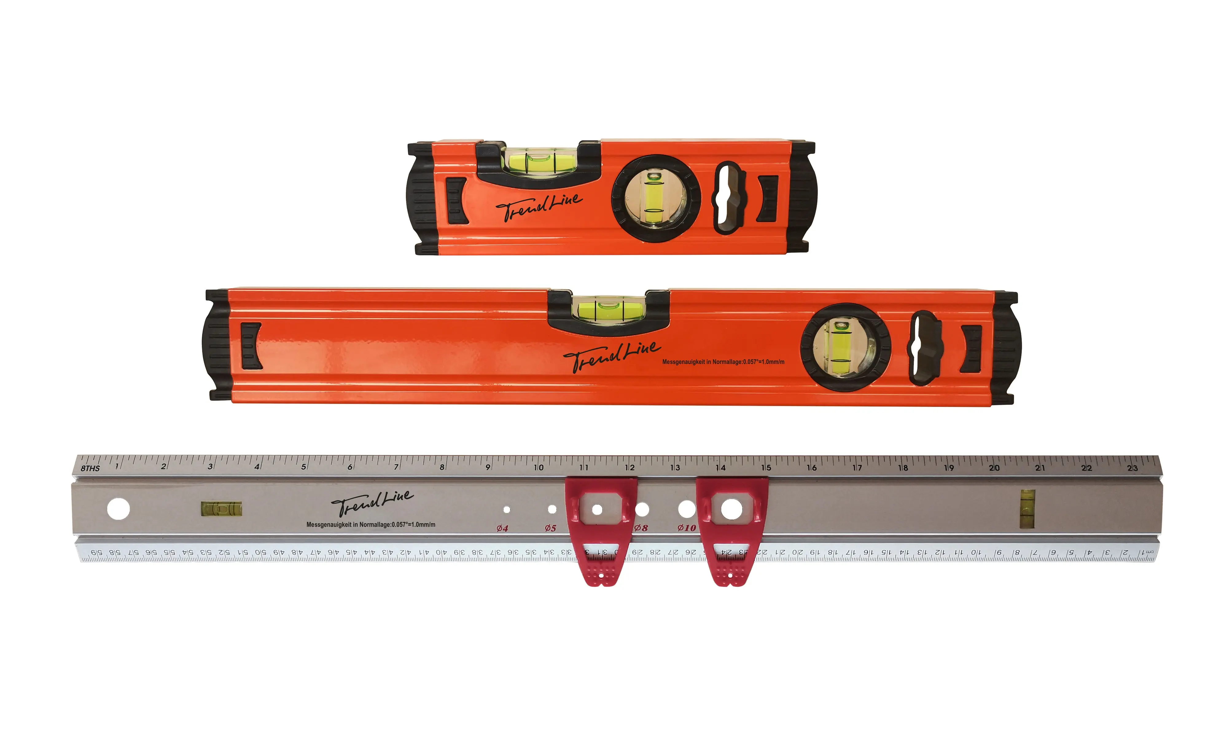 TrendLine Alu-Wasserwaagen-Set 20 und 40 mit Markierungslineal TrendLine Alu-Wasserwaagen-Set 20 und 40 mit Markierungslineal