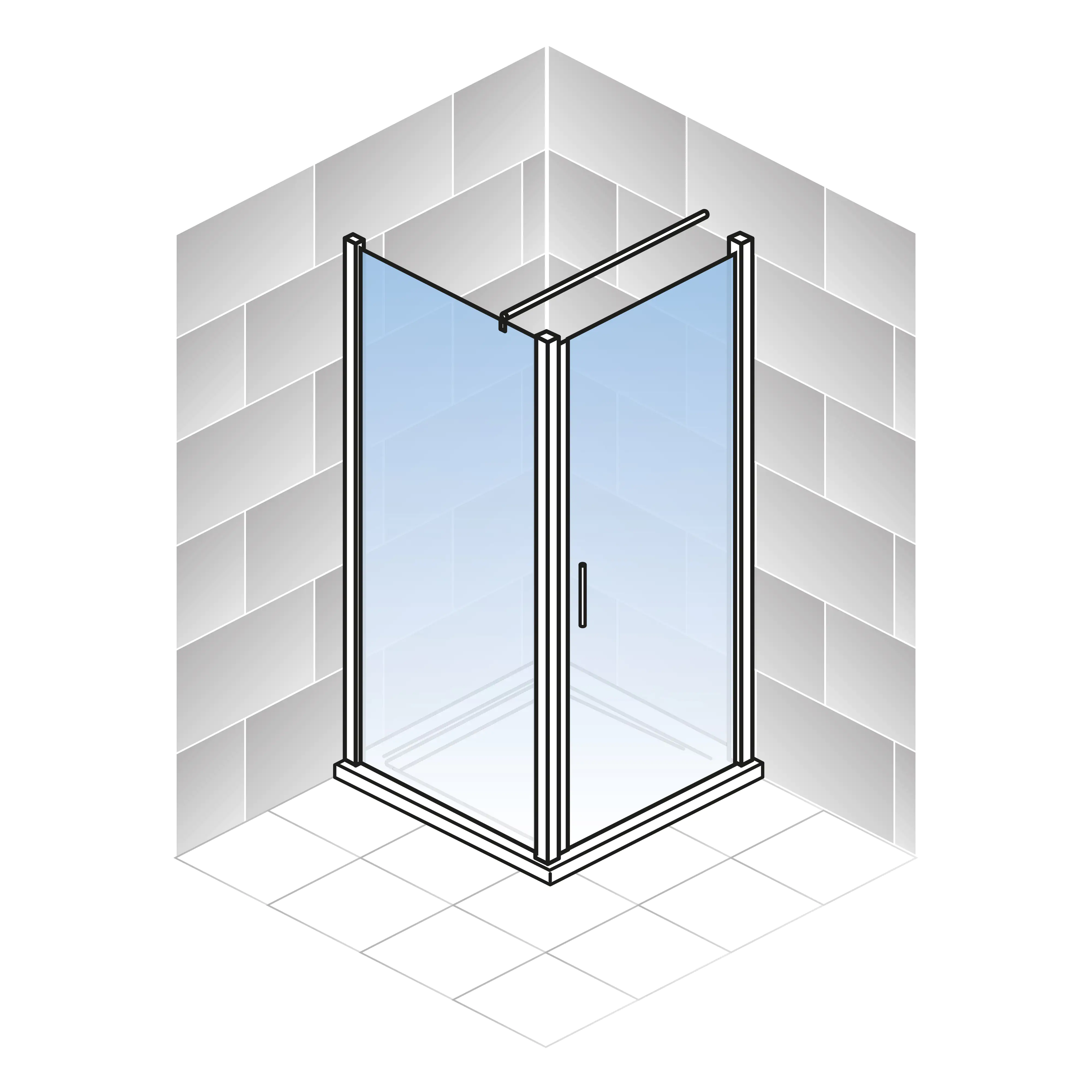 4060991064142_5 Schulte Drehtür Seitenwand 80 x 80 x 192 cm Alexa Style 2.0