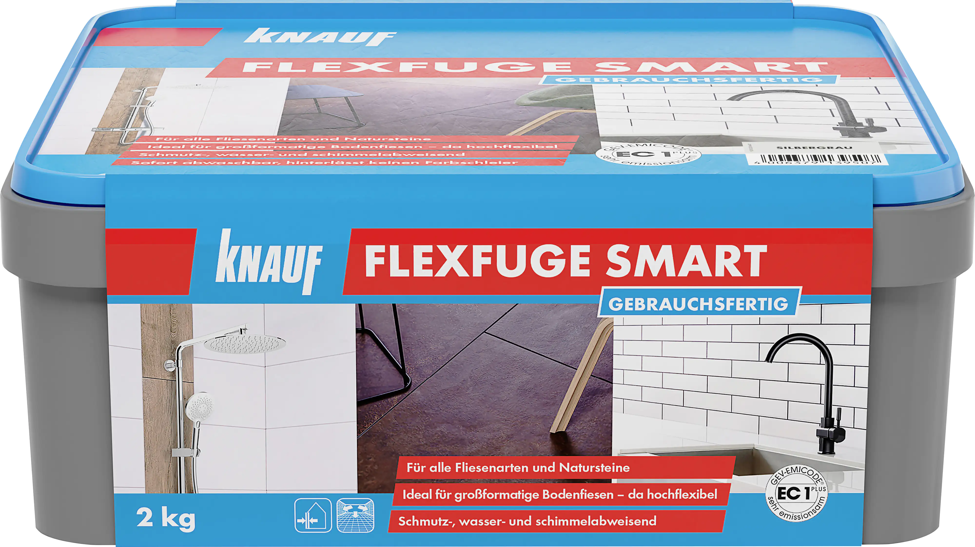 Knauf Fugenmörtel Flexfuge Smart 2 - 20 mm silbergrau 2 kg Knauf Fugenmörtel Flexfuge Smart 2 - 20 mm silbergrau 2 kg