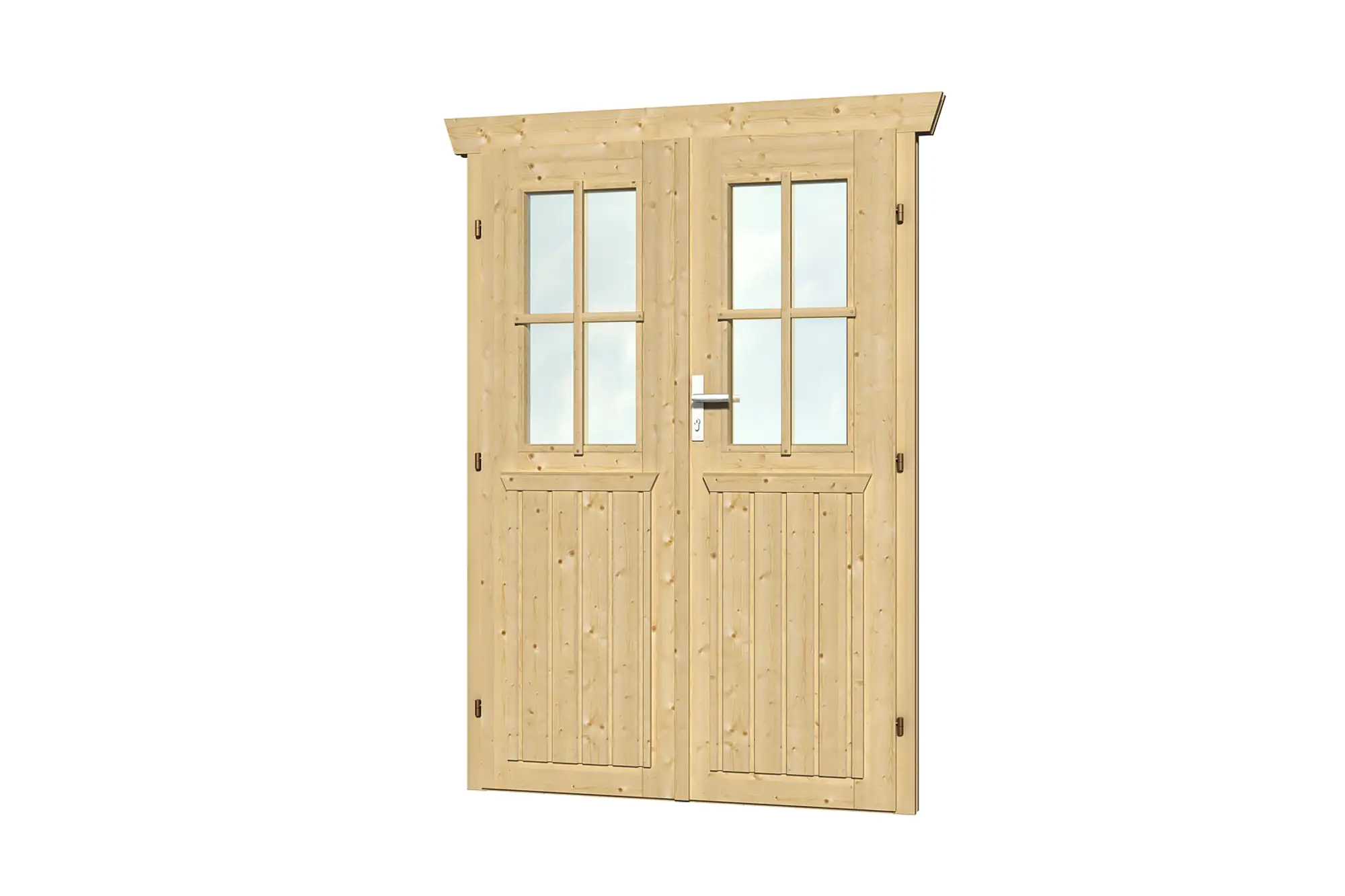 SKAN HOLZ Doppeltür BxH 117,5 x 179,5 cm, halbverglast für 28 mm Häuser