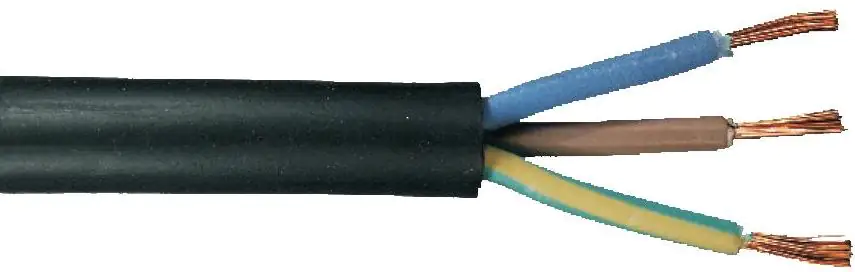 Gummileitung H05RR-F 3 x 1,0 - 25 Meter, schwarz