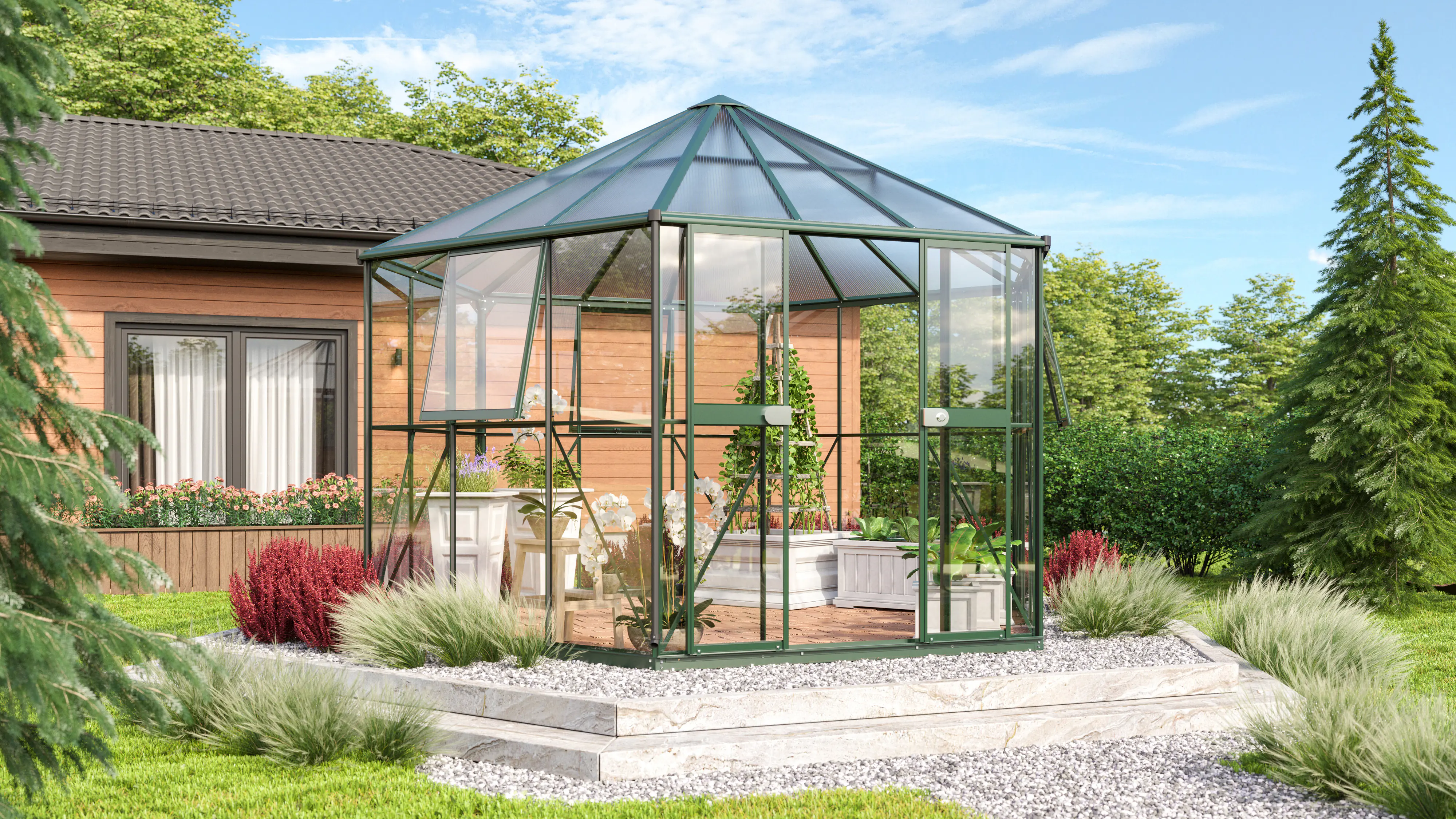 Vitavia Gewächshaus Juno 9000 383 x 331 cm 3 mm Sicherheitsglas