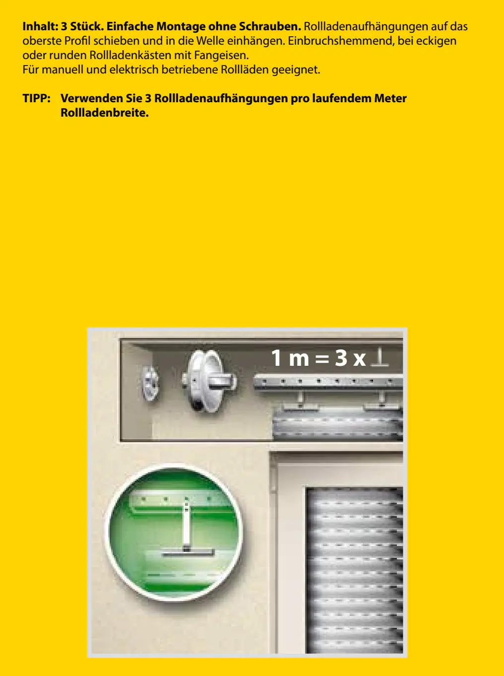 Schellenberg Rollladenaufhängung für System Mini silber