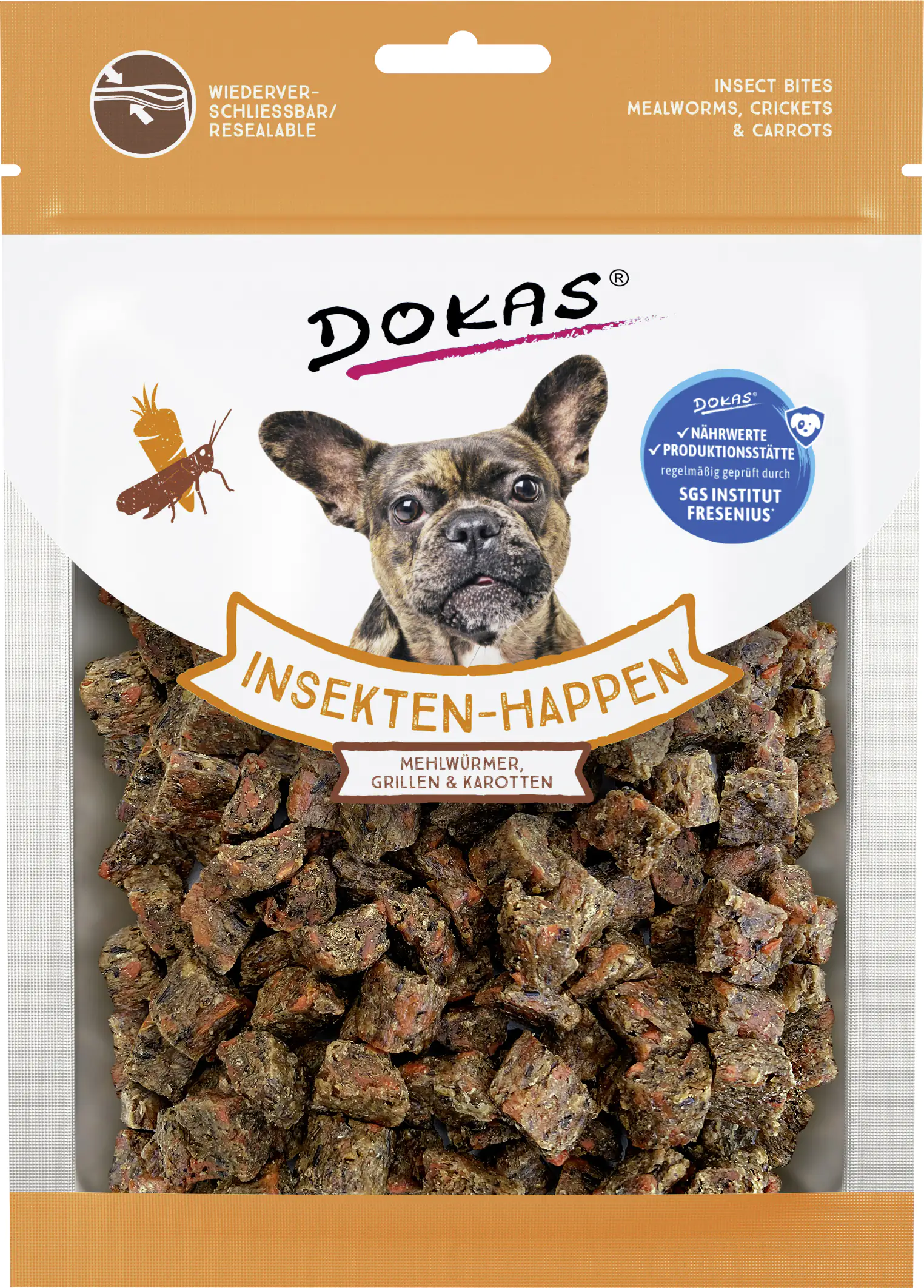 Dokas Insekten-Happen Mehlwürmer Grillen Karotte 100 g