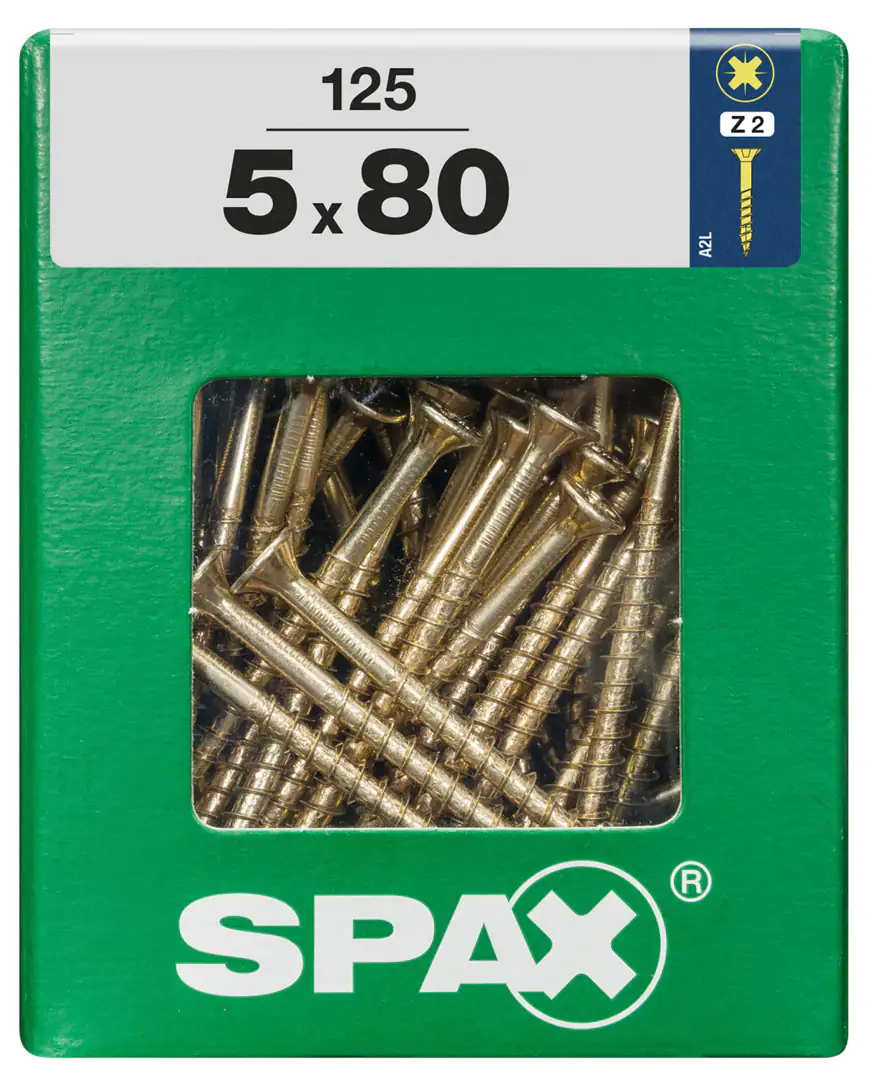 Spax Universalschrauben 5.0 x 80 mm PZ 2 - 125 Stk.