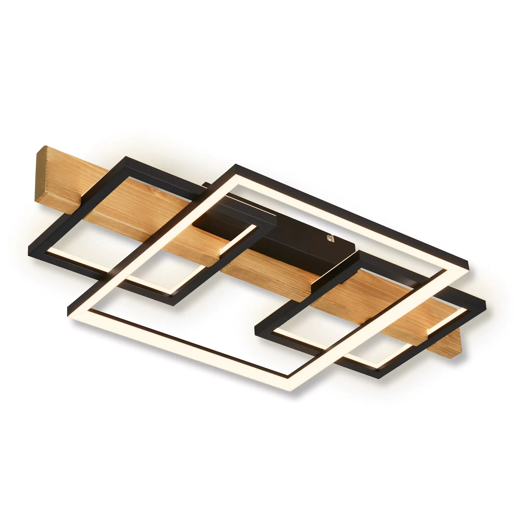 Briloner LED Deckenleuchte CADRE  schwarz Holz 32W