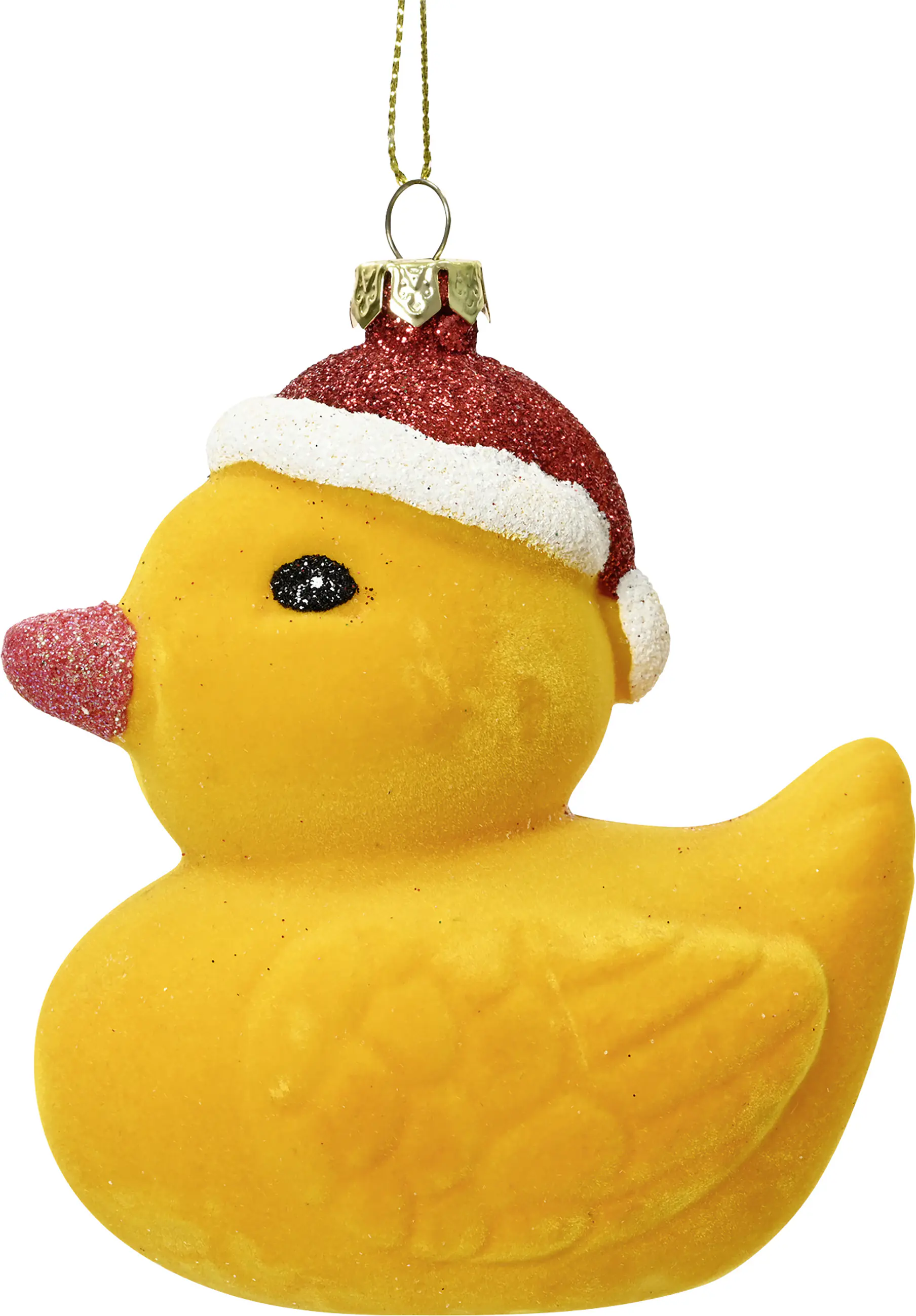 Decoris Weihnachtskugel aus Kunststoff Ente 9 cm gelb