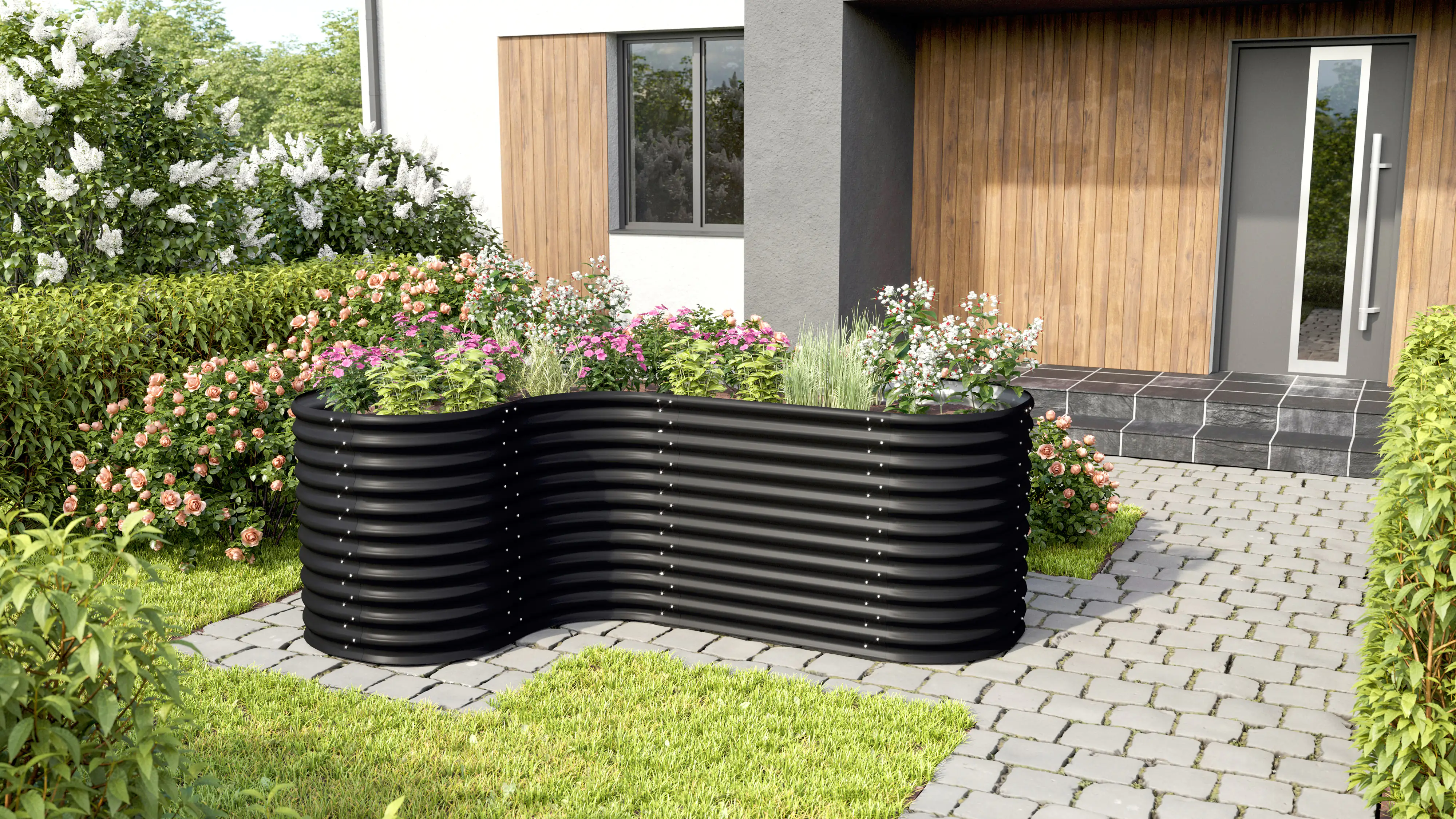 Vitavia Erweiterung Curve zu Hochbeet 858 86 cm schwarz