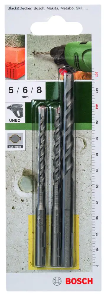 Bosch Bohrer-Set 3-teilig, Ø 5, 6, 8 mm, SDS Quick Bosch Bohrer-Set 3-teilig, Ø 5, 6, 8 mm, SDS Quick