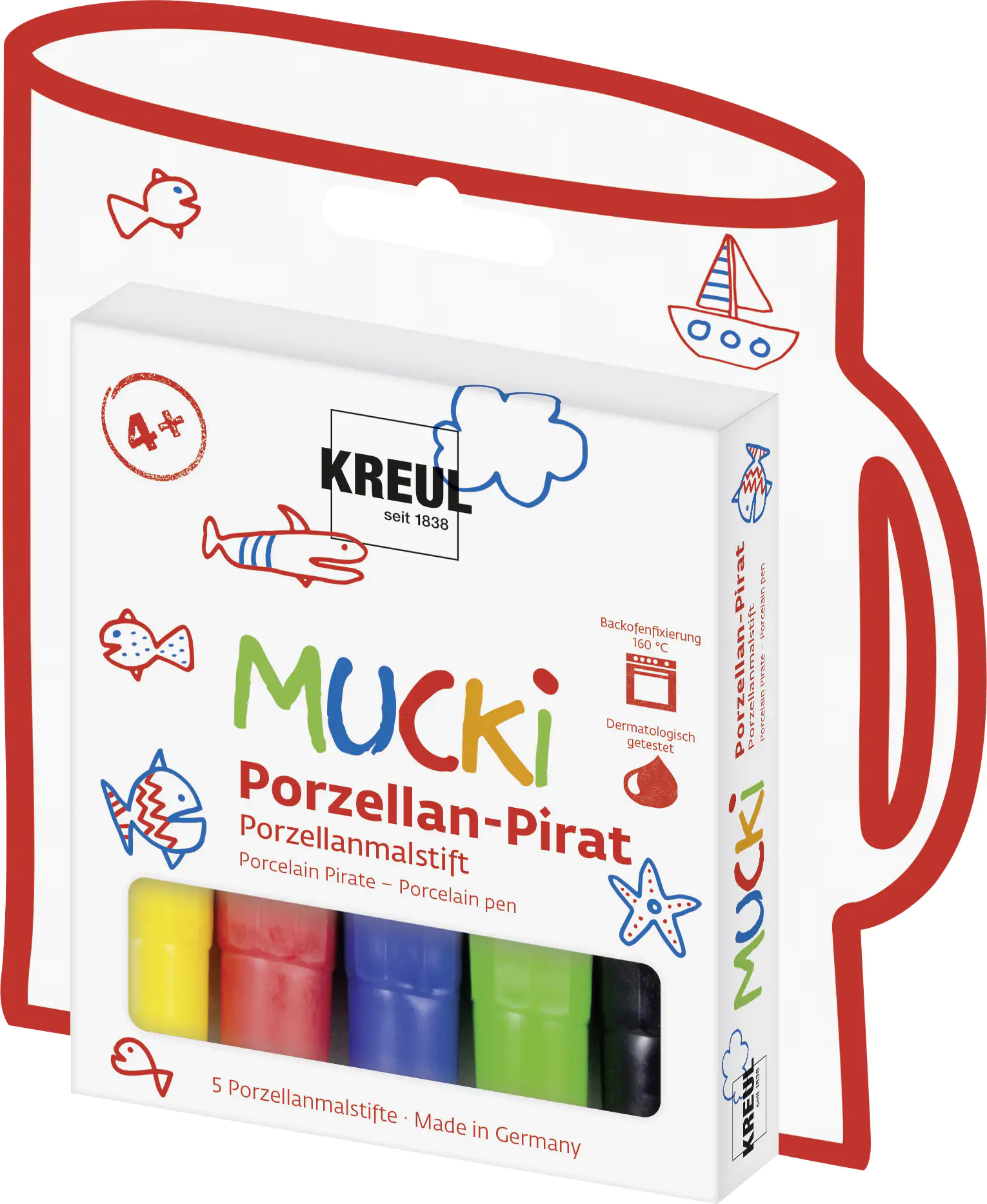 Kreul Porzellan-Pirat Porzellanmalstift 5er Set