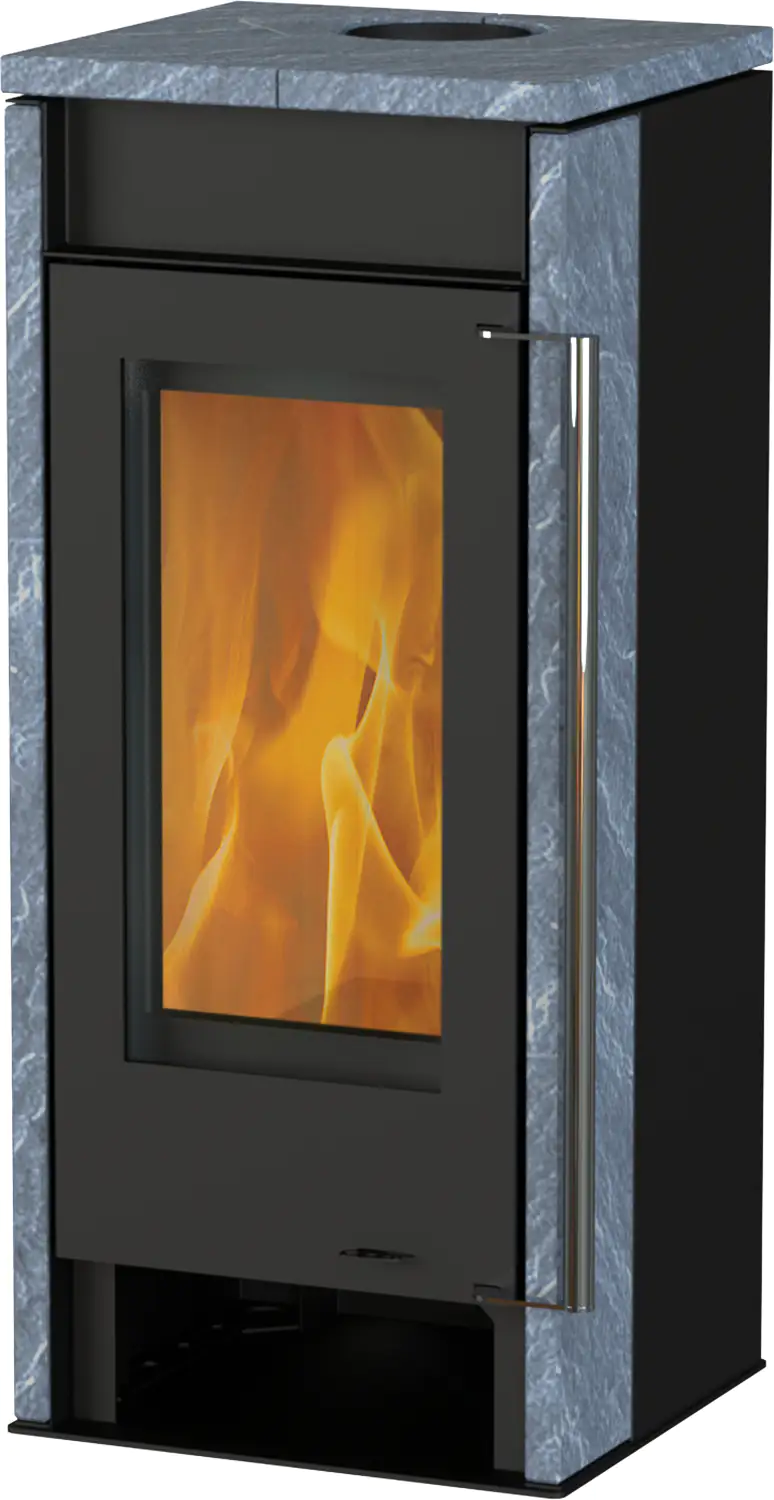 Thermia Kaminofen Zyklon Naturstein, Stahl schwarz, 6 kW Thermia Kaminofen Zyklon Naturstein, Stahl schwarz, 6 kW