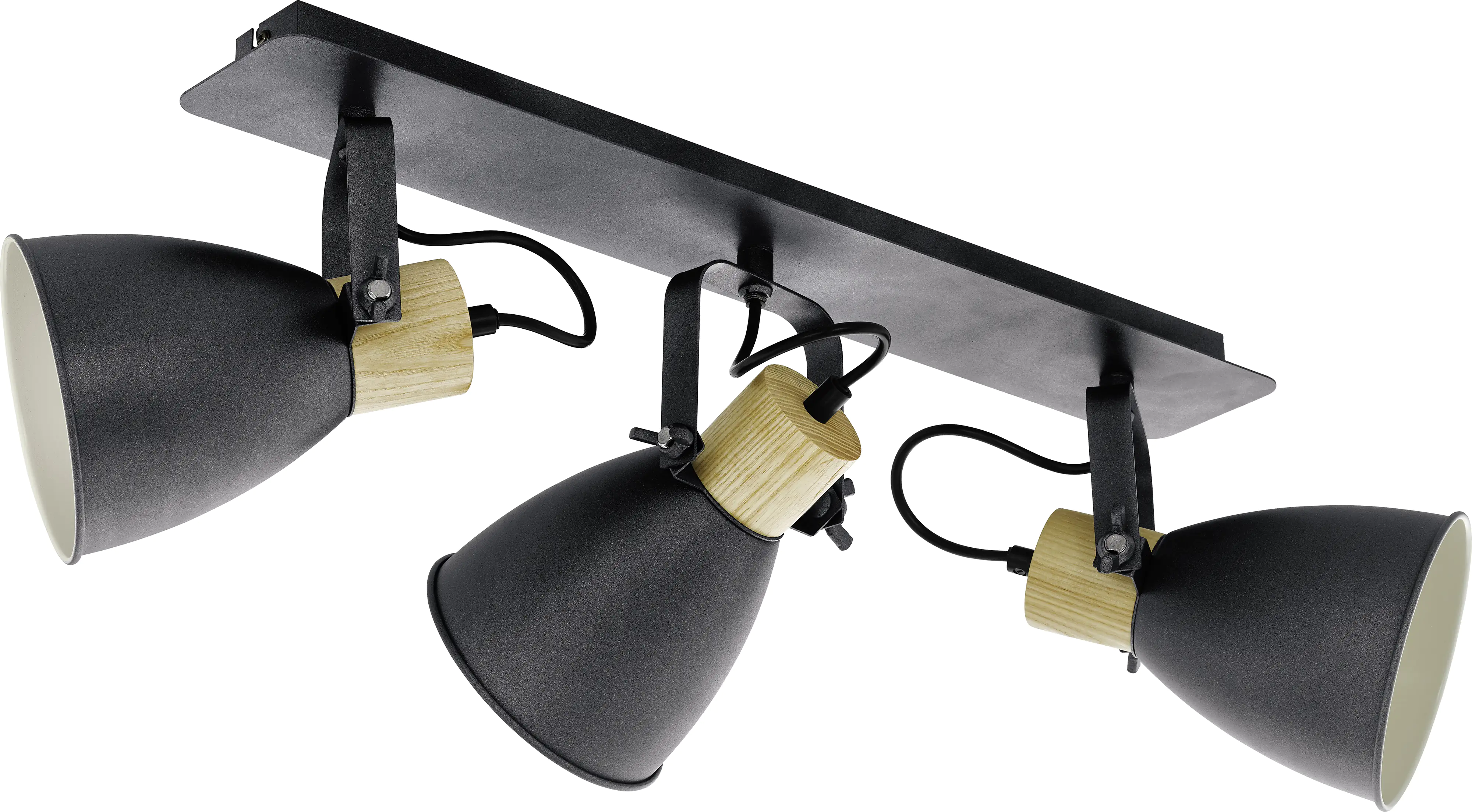 Eglo 3er Spot Coswarth schwarz-creme-braun 67 x 14 cm E27