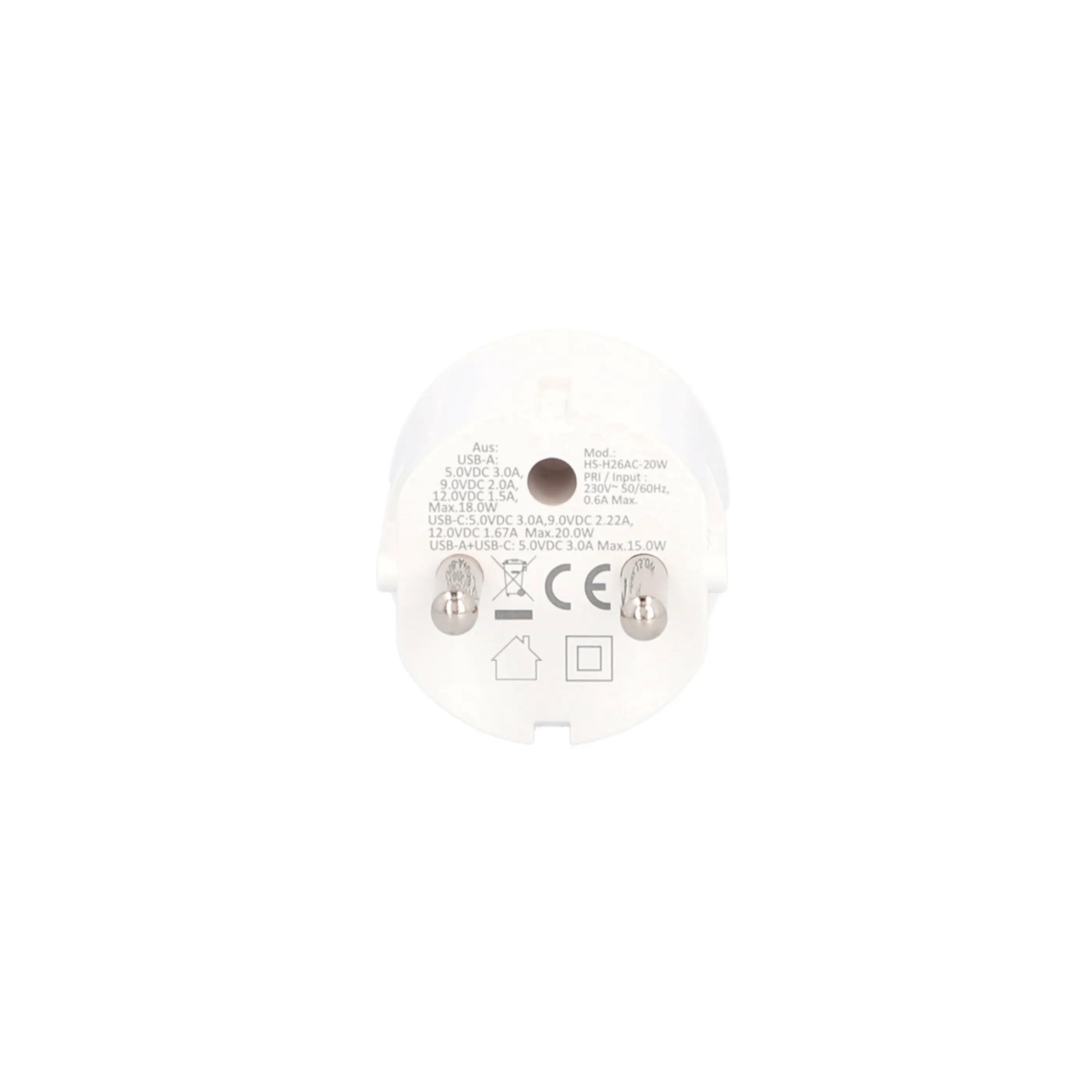 UniTec Mini USB Ladeadapter 20 W weiß