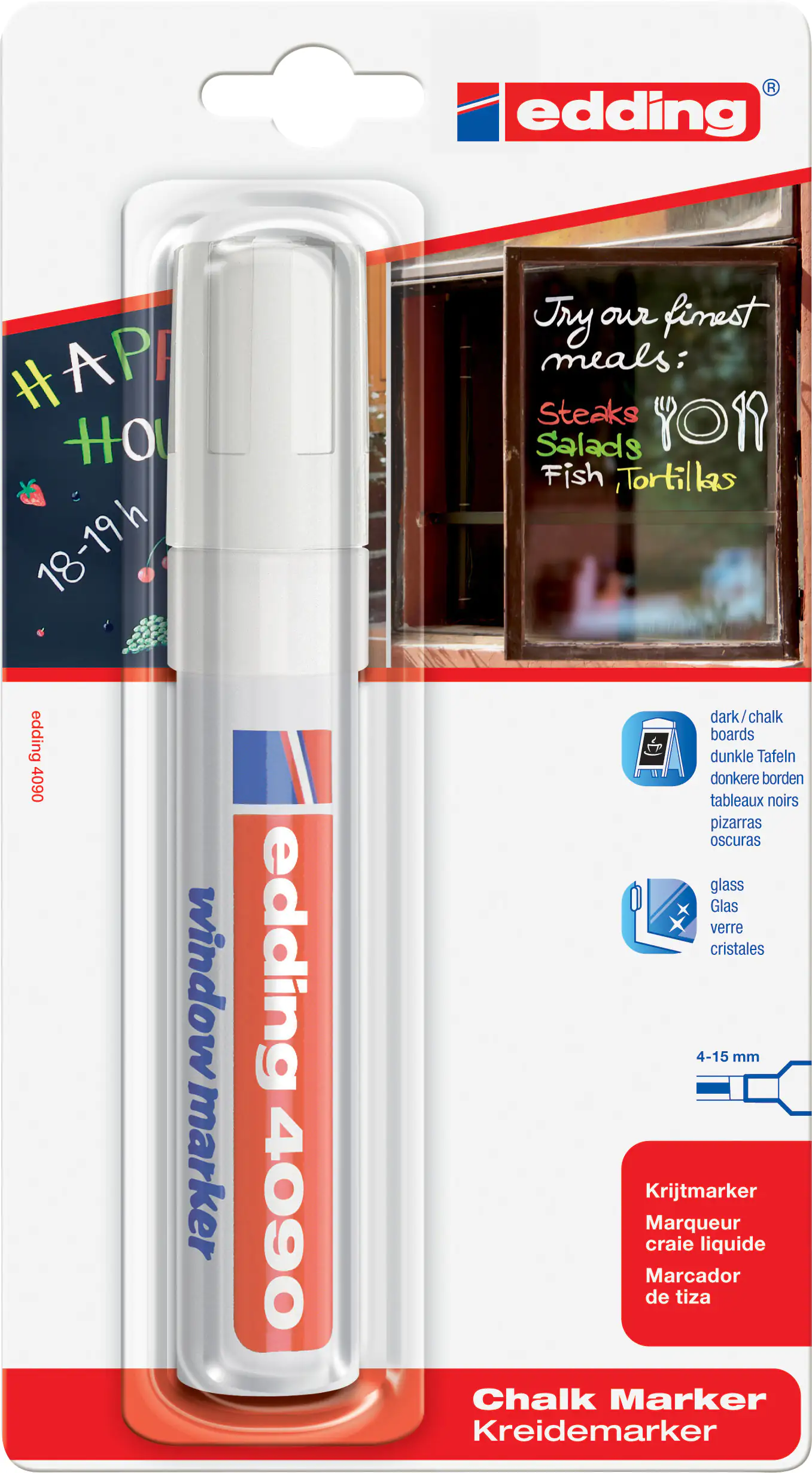 4004764830244_1339094 Edding 4090 Kreidemarker weiß