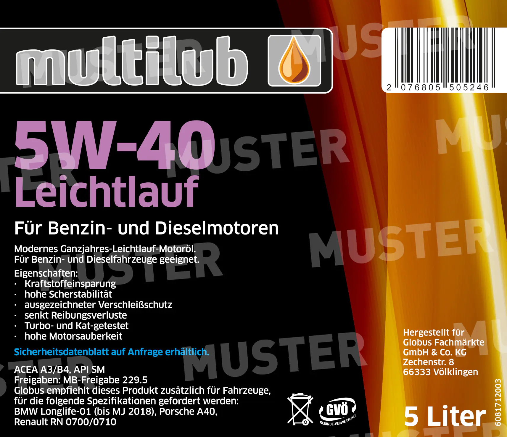 Multilub Motoröl 5W-40LL 5L