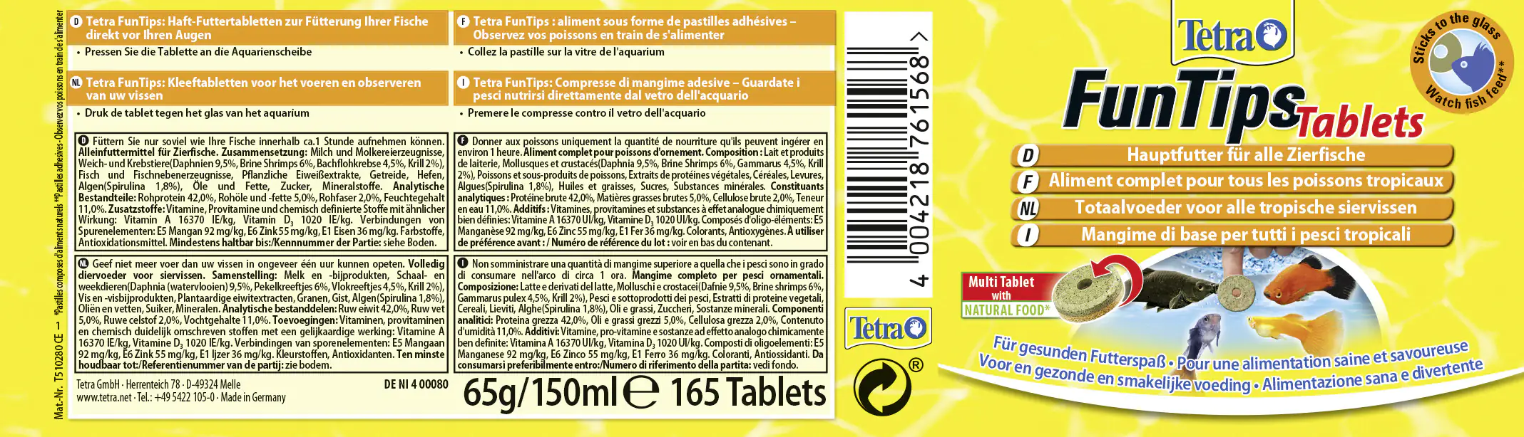 Tetra FunTips Tablets 165 Tabl