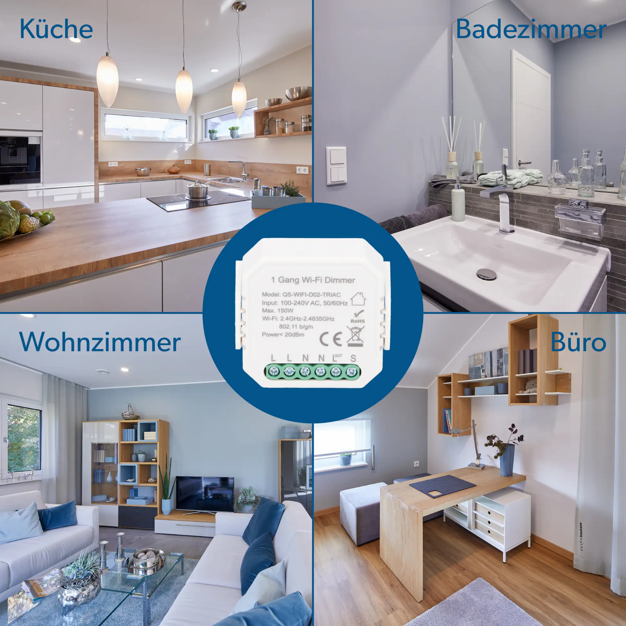Unitec WIFI Dimmer-Einbaumodul steuerbar per Tuya-App Unitec WIFI Dimmer-Einbaumodul steuerbar per Tuya-App