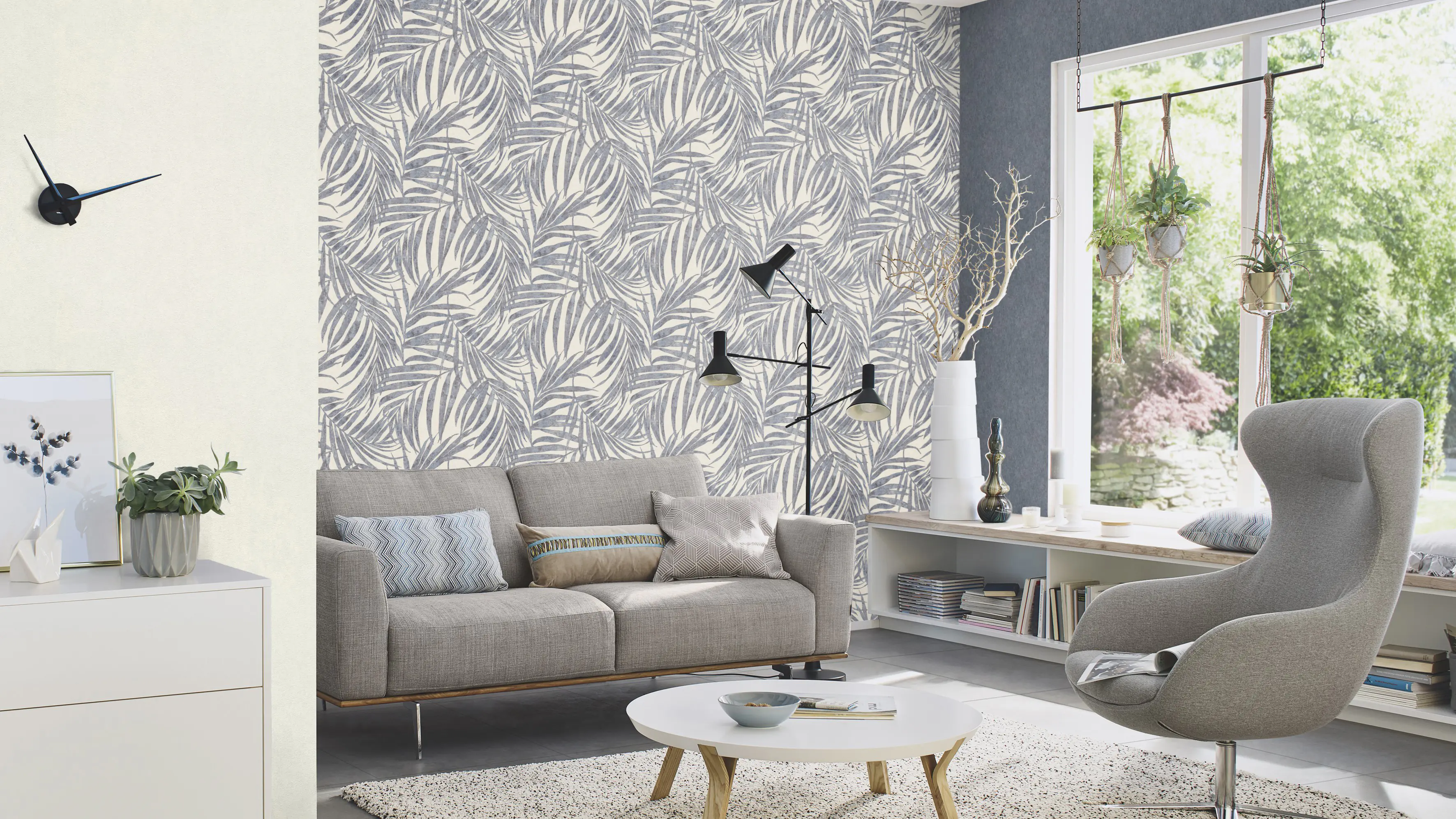 Rasch Vliestapete 617146 Linares uni blau 10,05 x 0,53 m